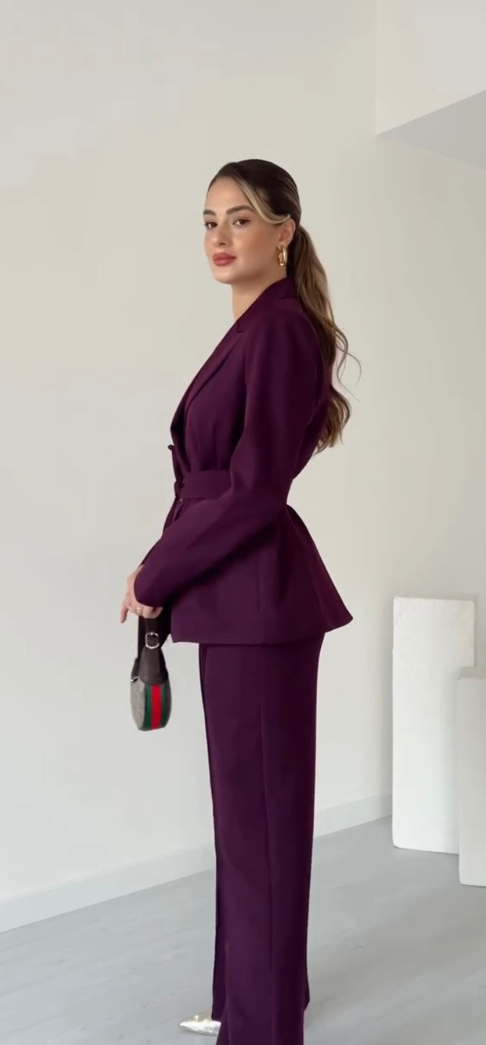 Genevieve Tweed Contrast Suit