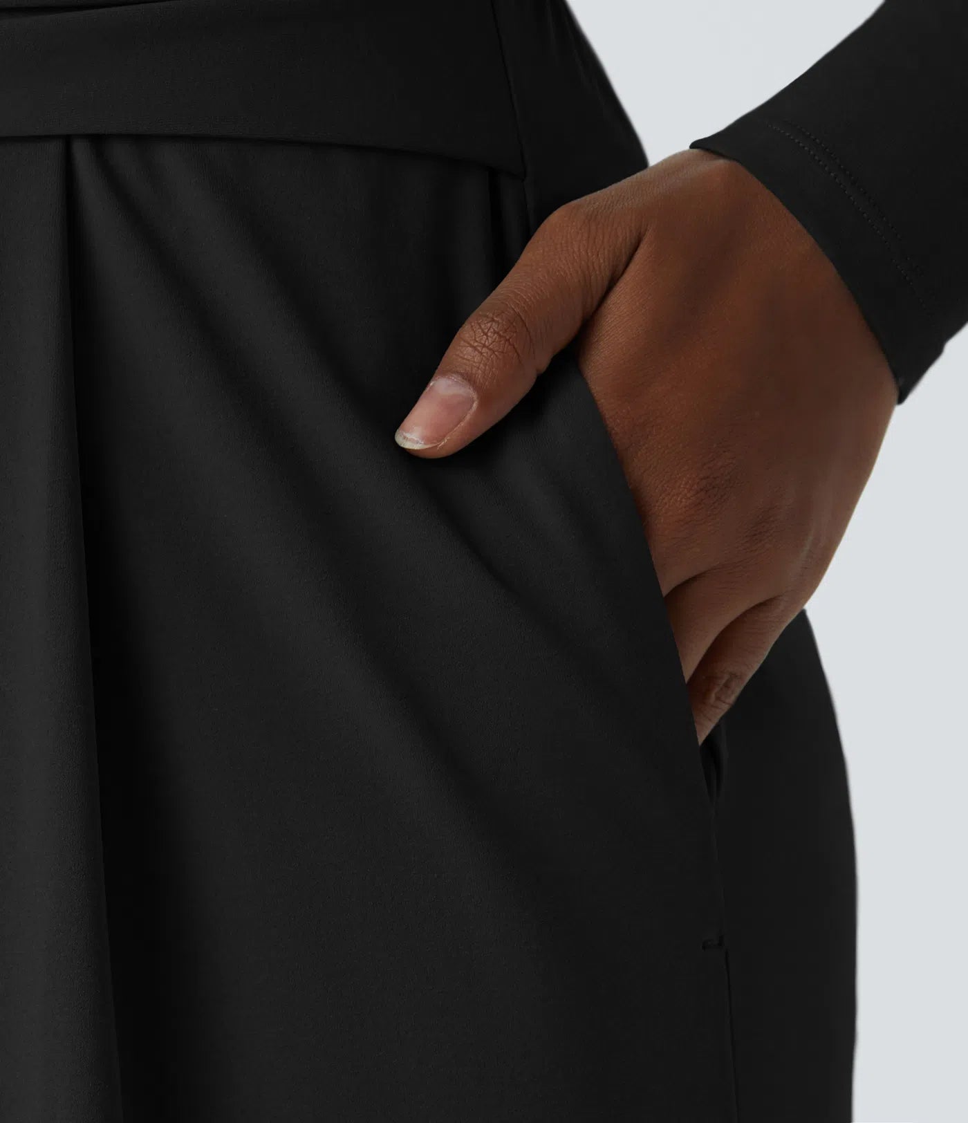 Ruched Pocket Flowy Maxi Dress