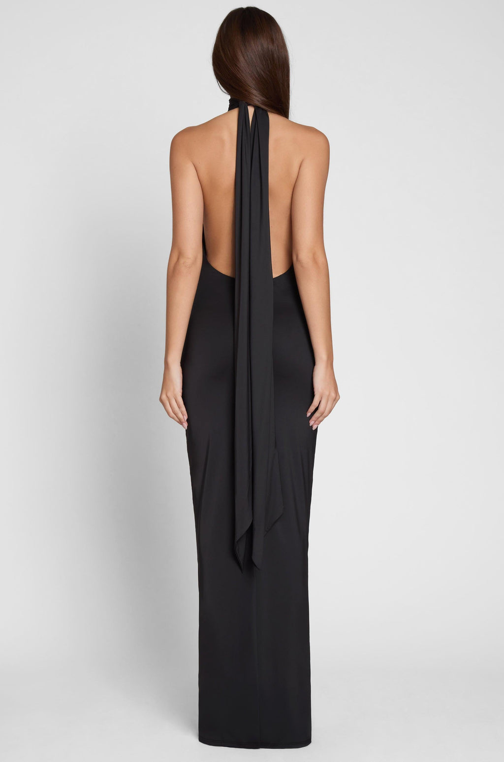 Alaia Drape Maxi Dress - Black