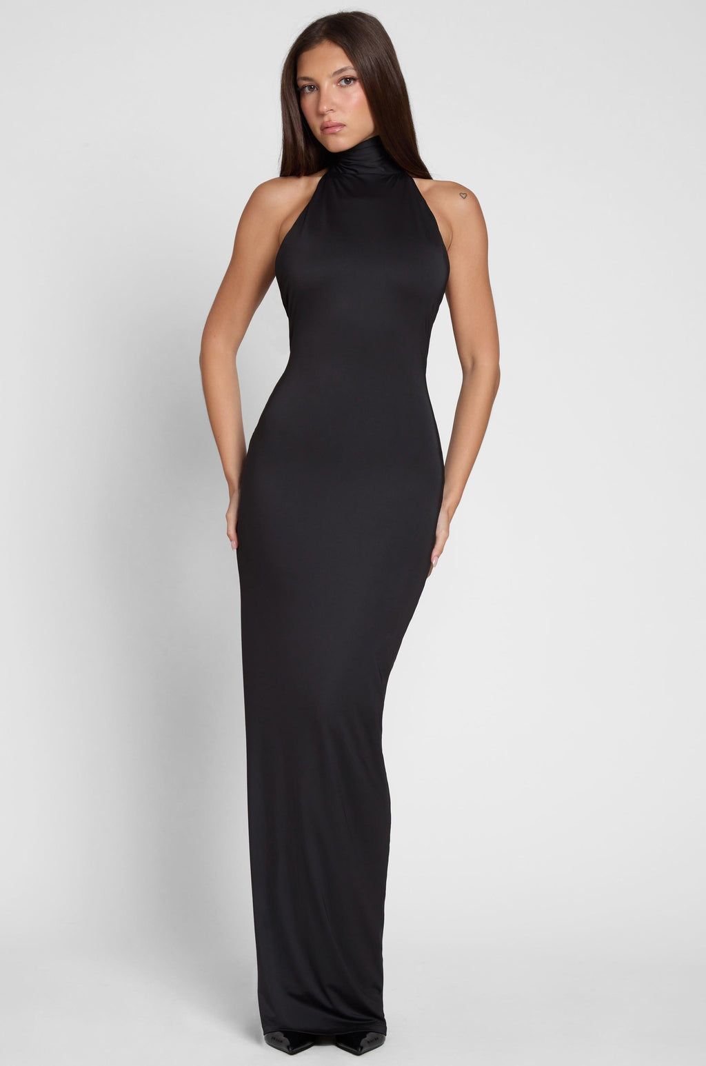 Alaia Drape Maxi Dress - Black