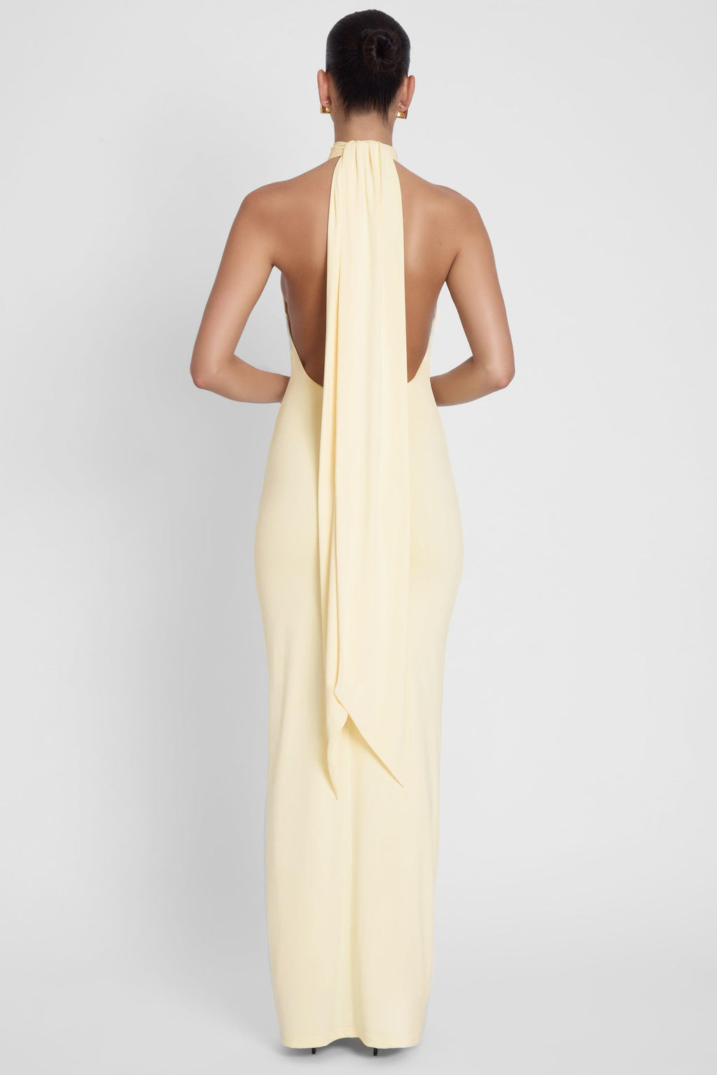 Alaia Drape Maxi Dress - Yellow
