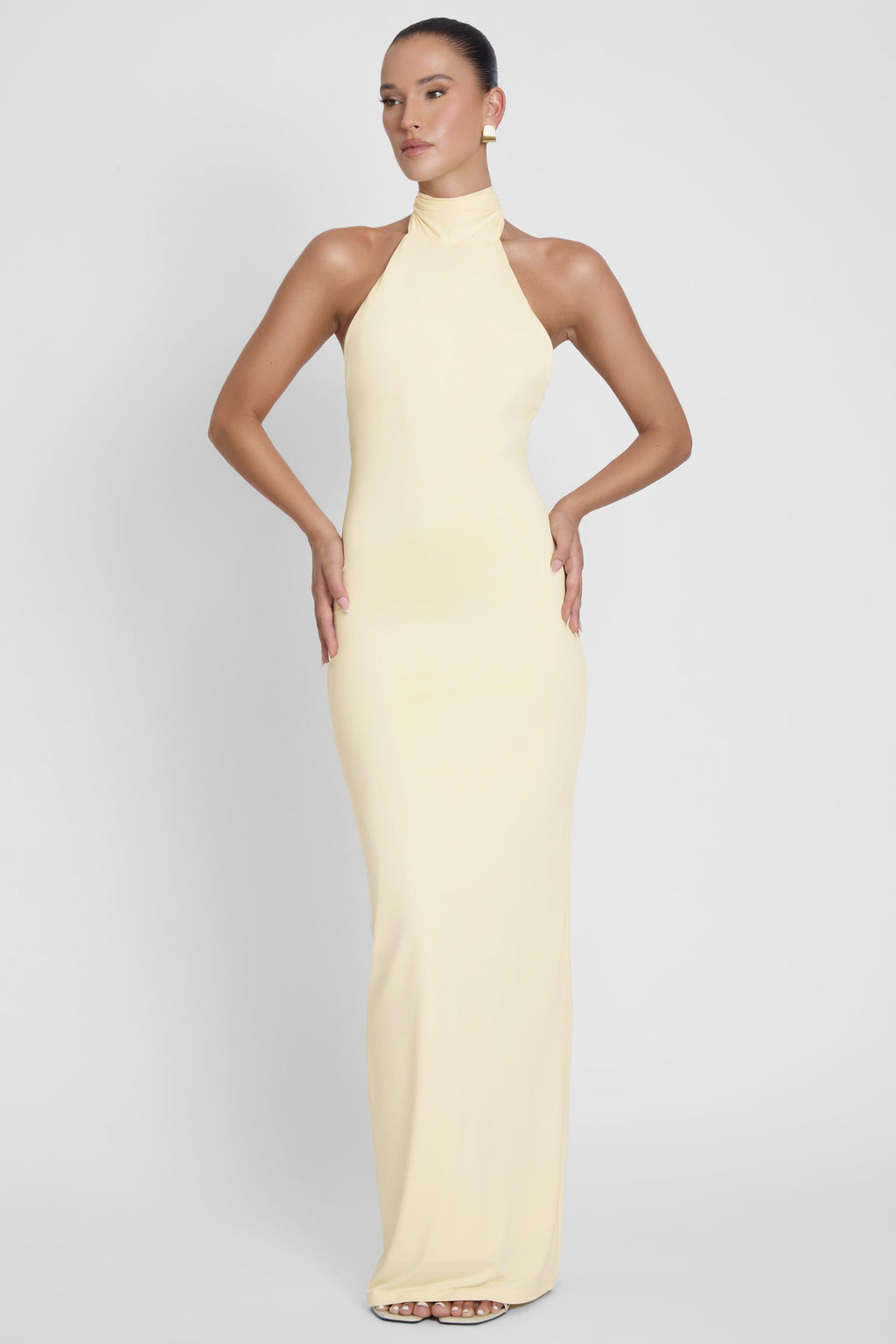 Alaia Drape Maxi Dress - Yellow