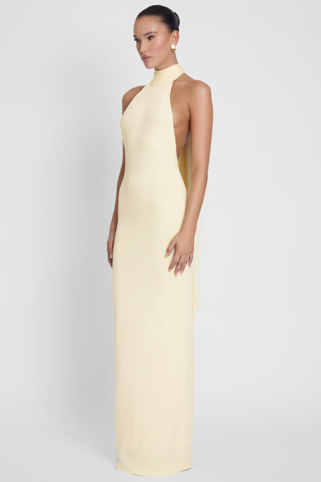 Alaia Drape Maxi Dress - Yellow