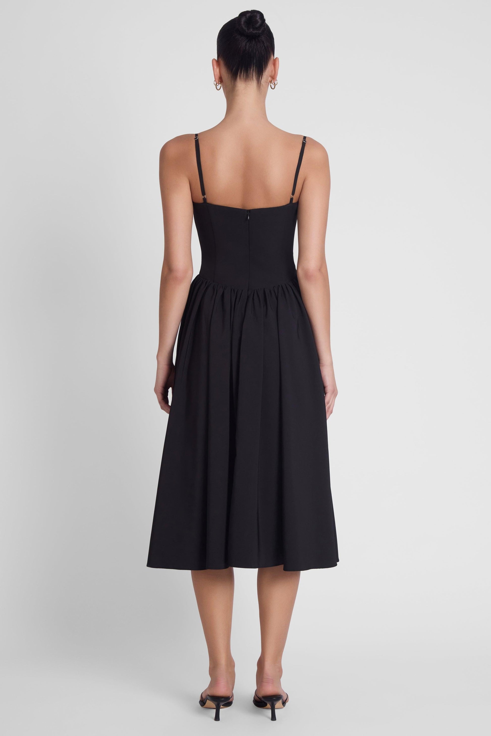 Ballerina Bustier Midi Dress - Black