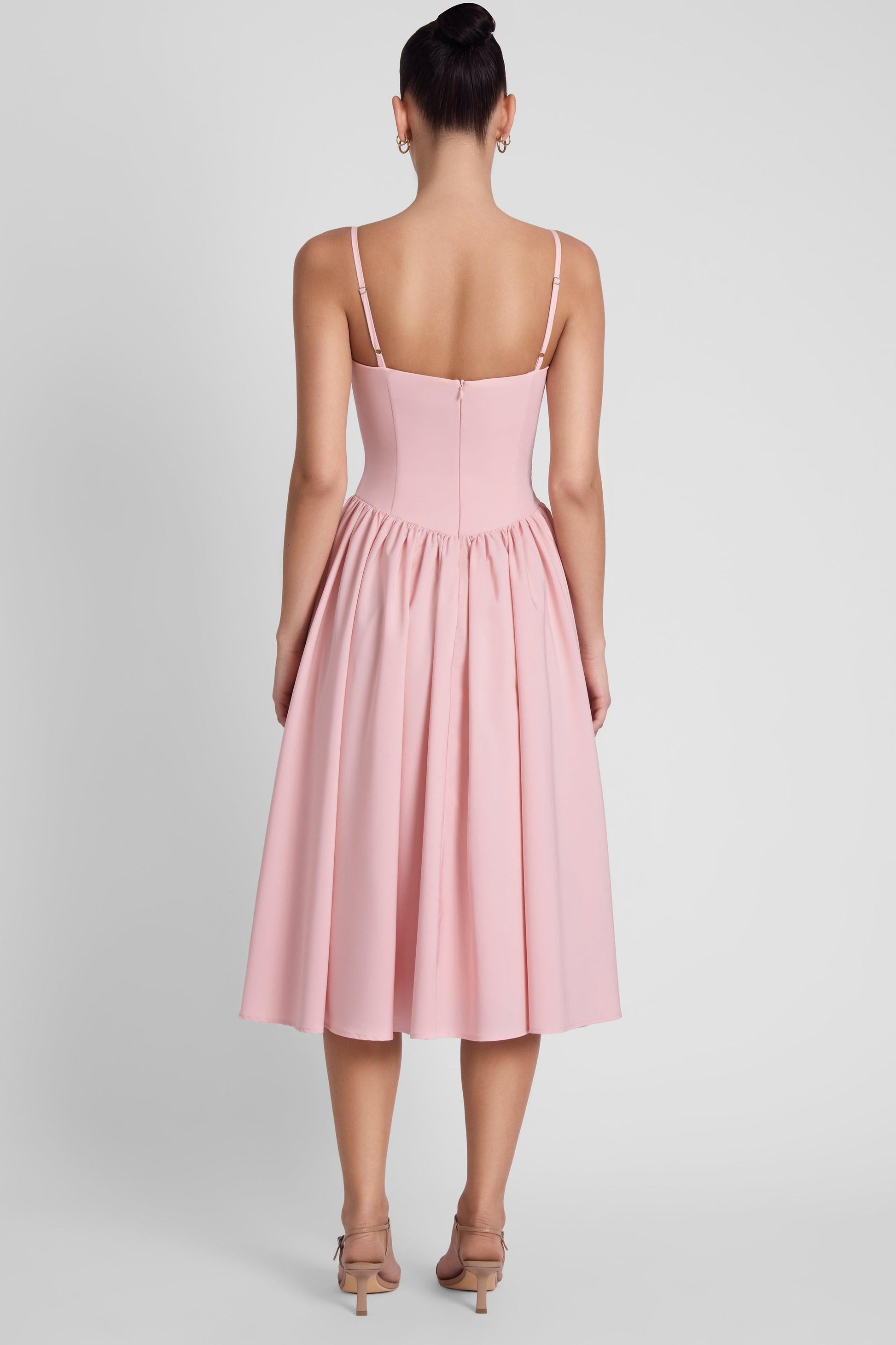 Ballerina Bustier Midi Dress - Pink