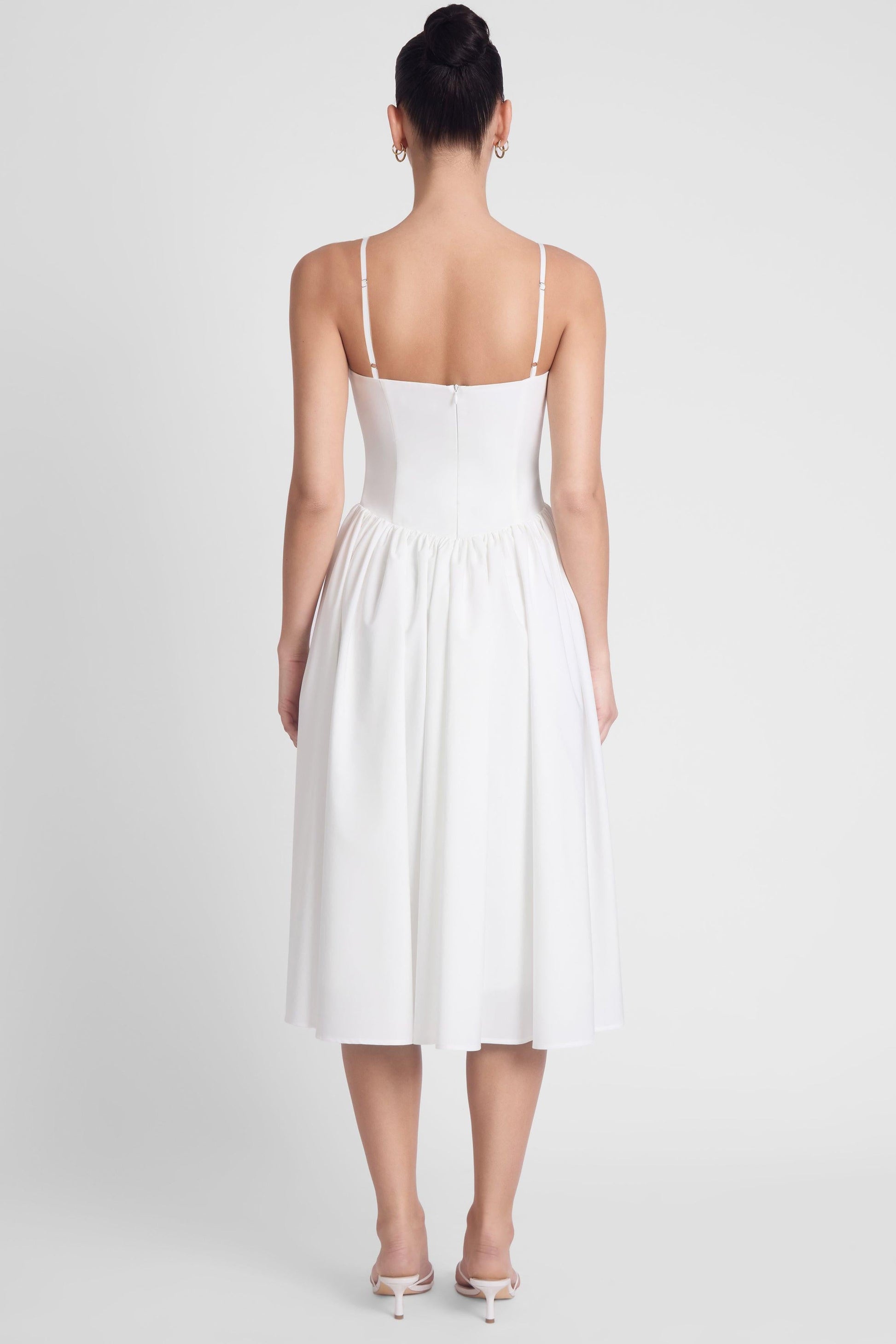 Ballerina Bustier Midi Dress - White
