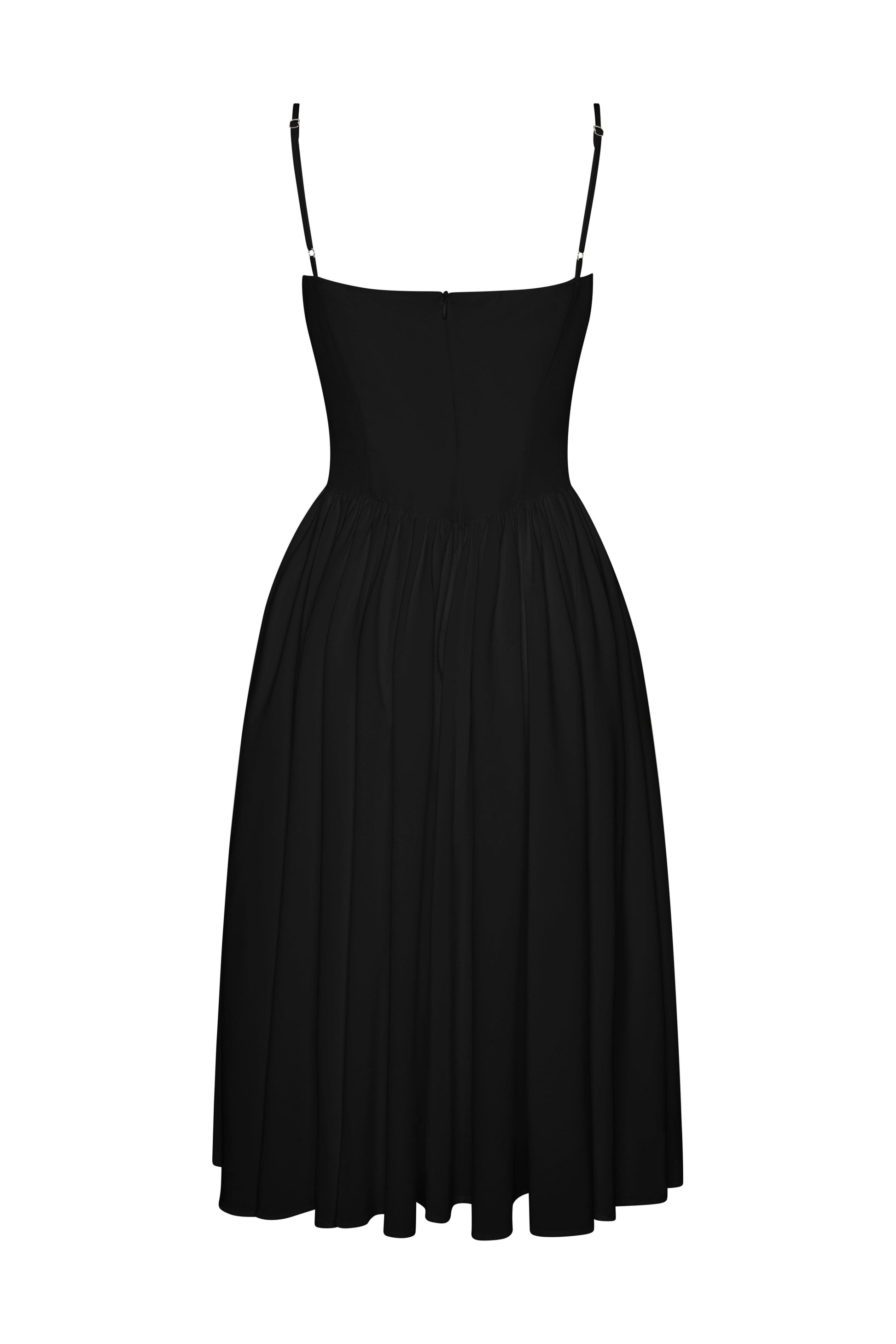Ballerina Bustier Midi Dress - Black