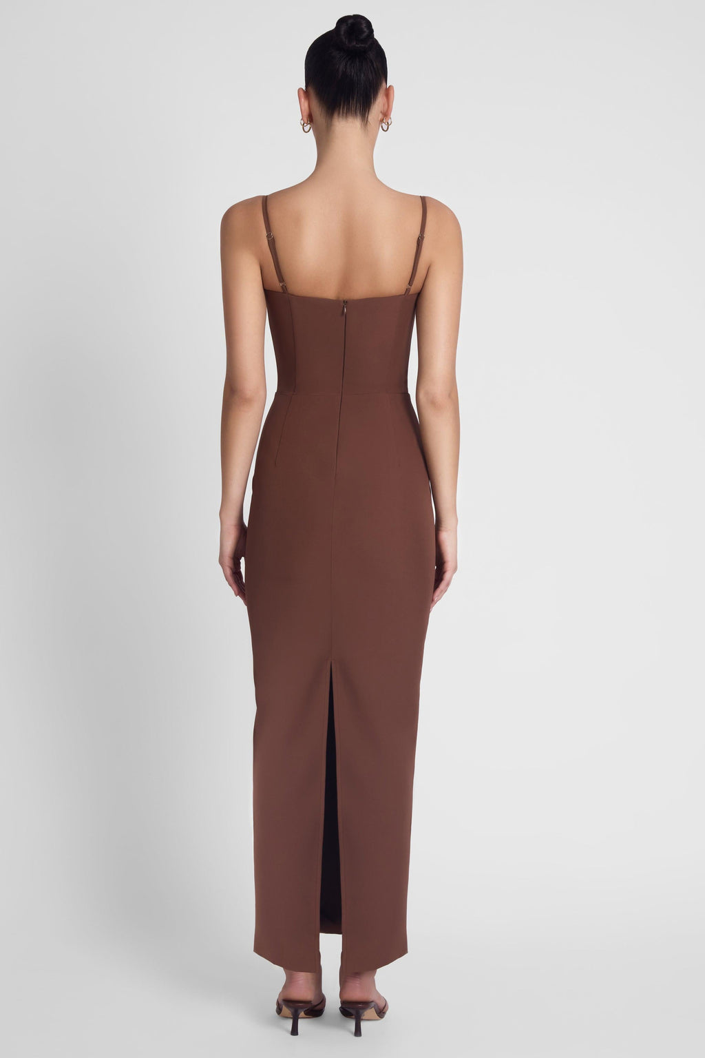 Belle Bustier Midi Dress - Brown