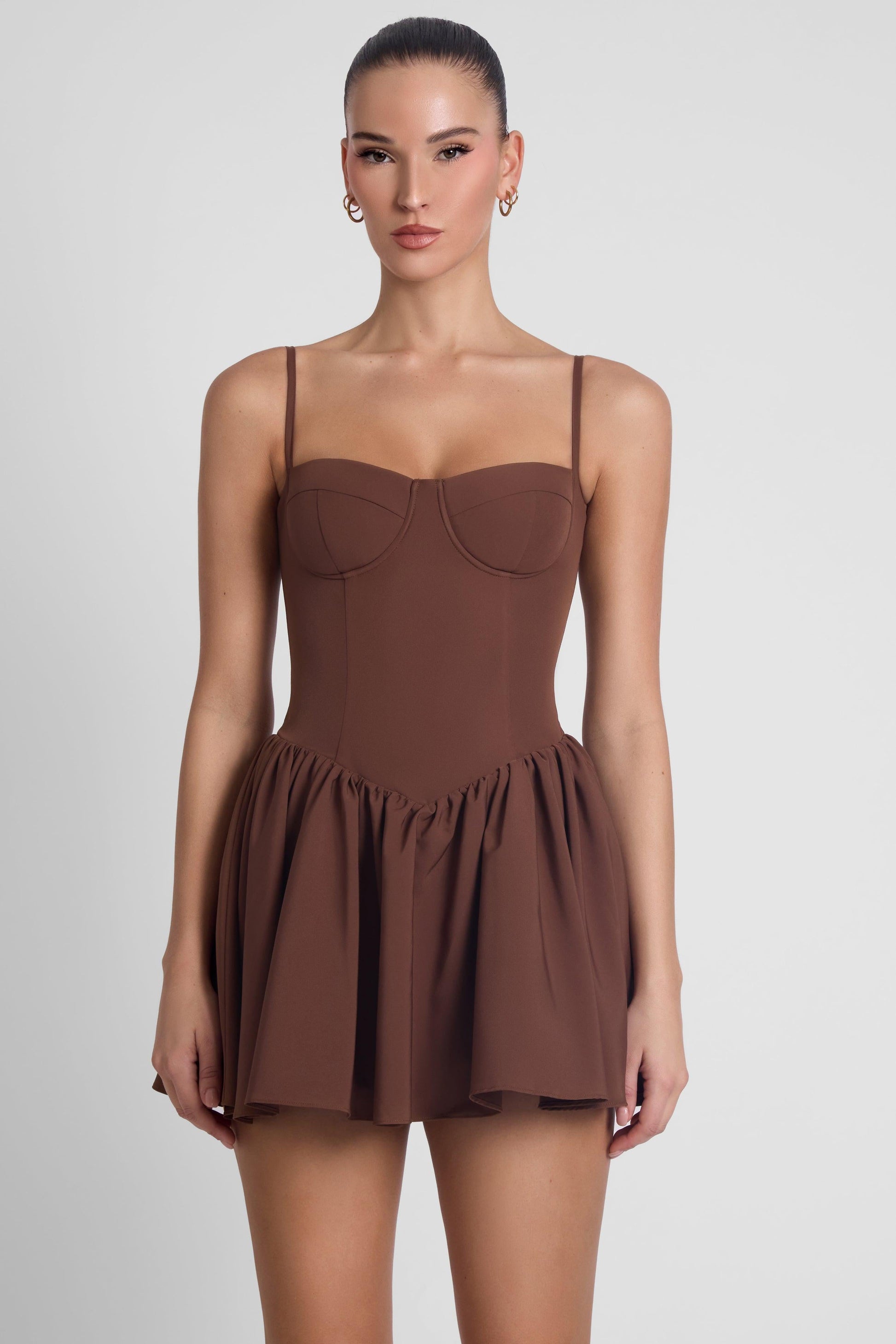 Bellini Bustier Mini Dress - Brown