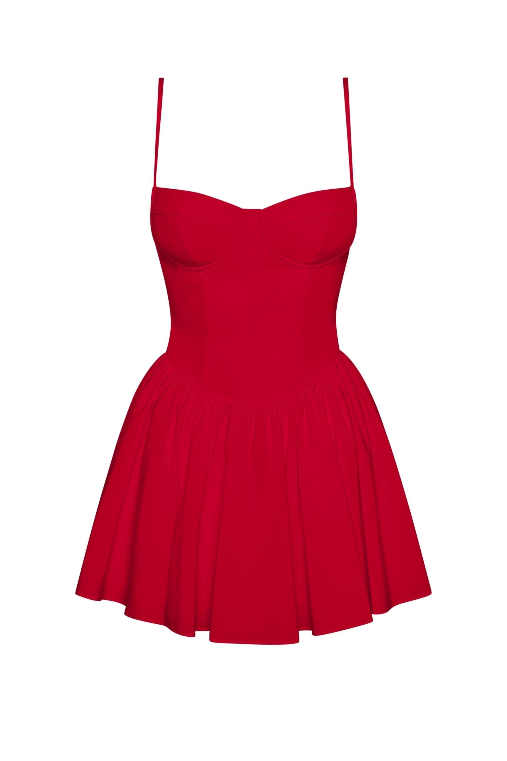 Bellini Bustier Mini Dress - Red