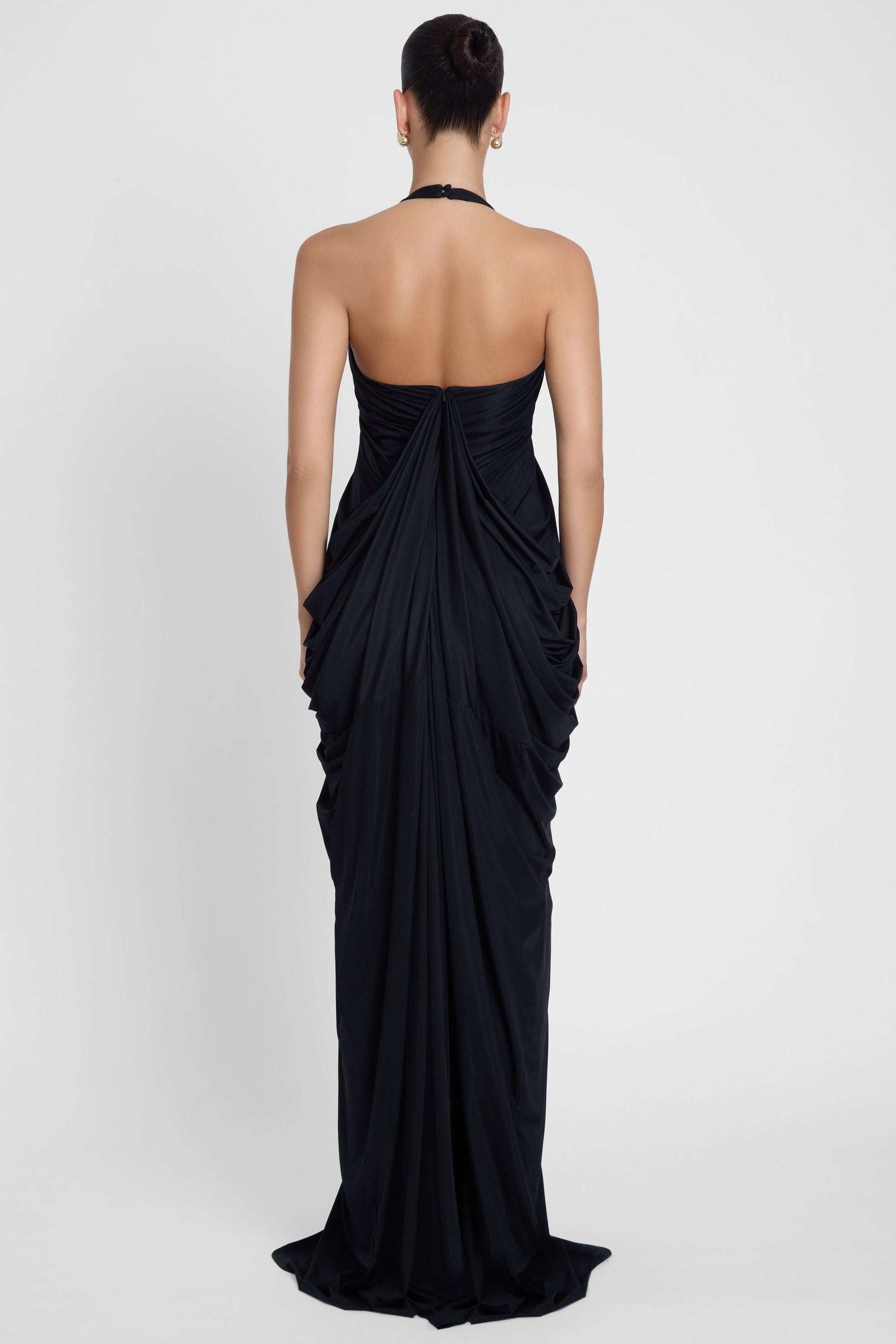 Cascade Drape Gown - Black