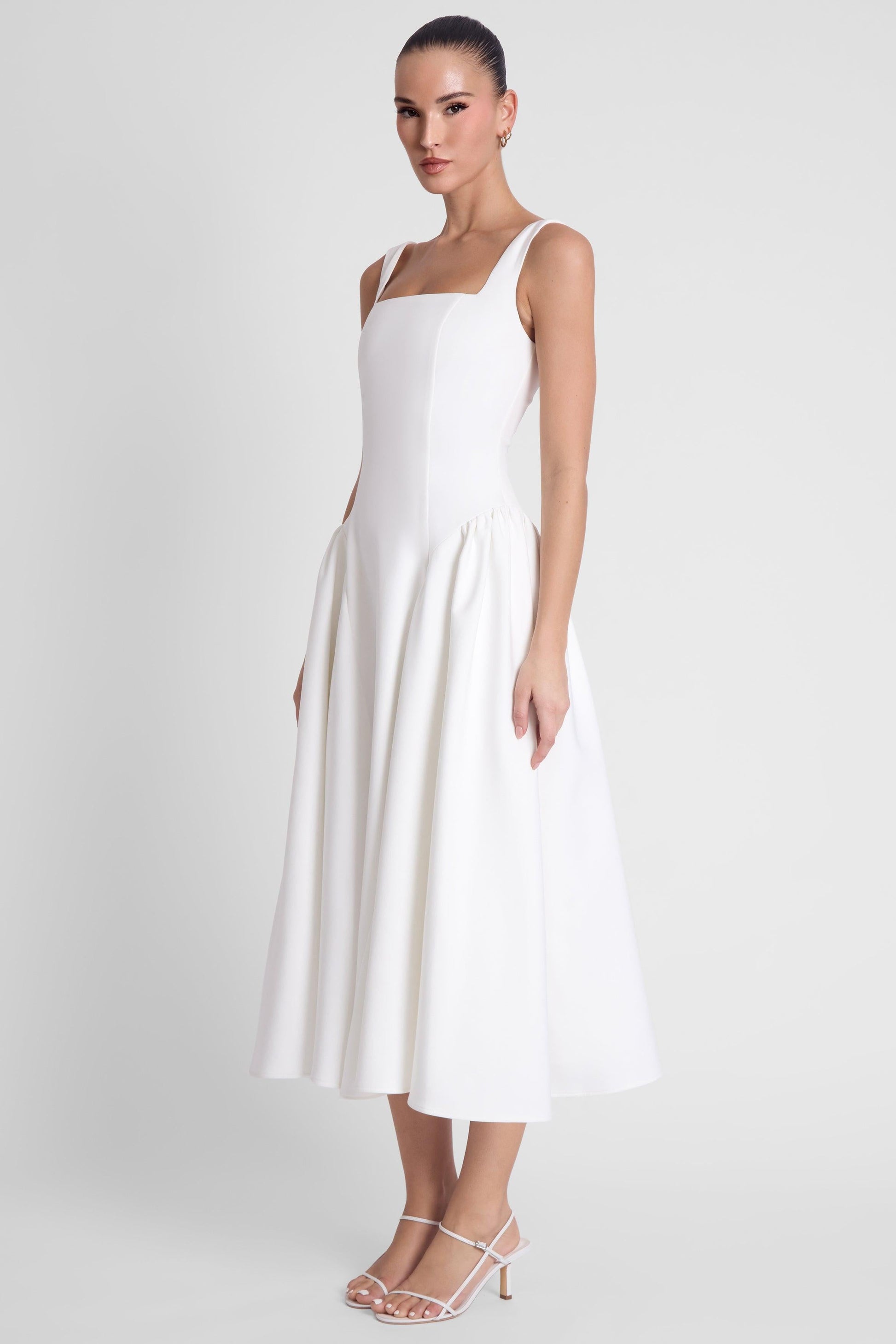 Chloe Corset Midi Dress - White