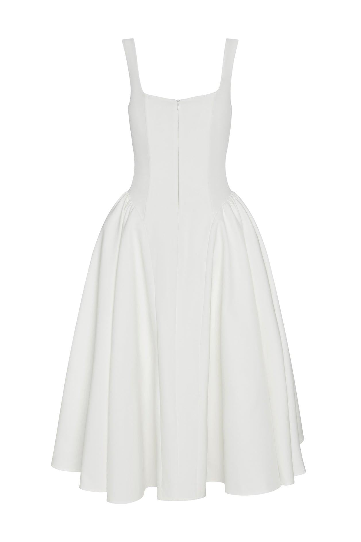 Chloe Corset Midi Dress - White