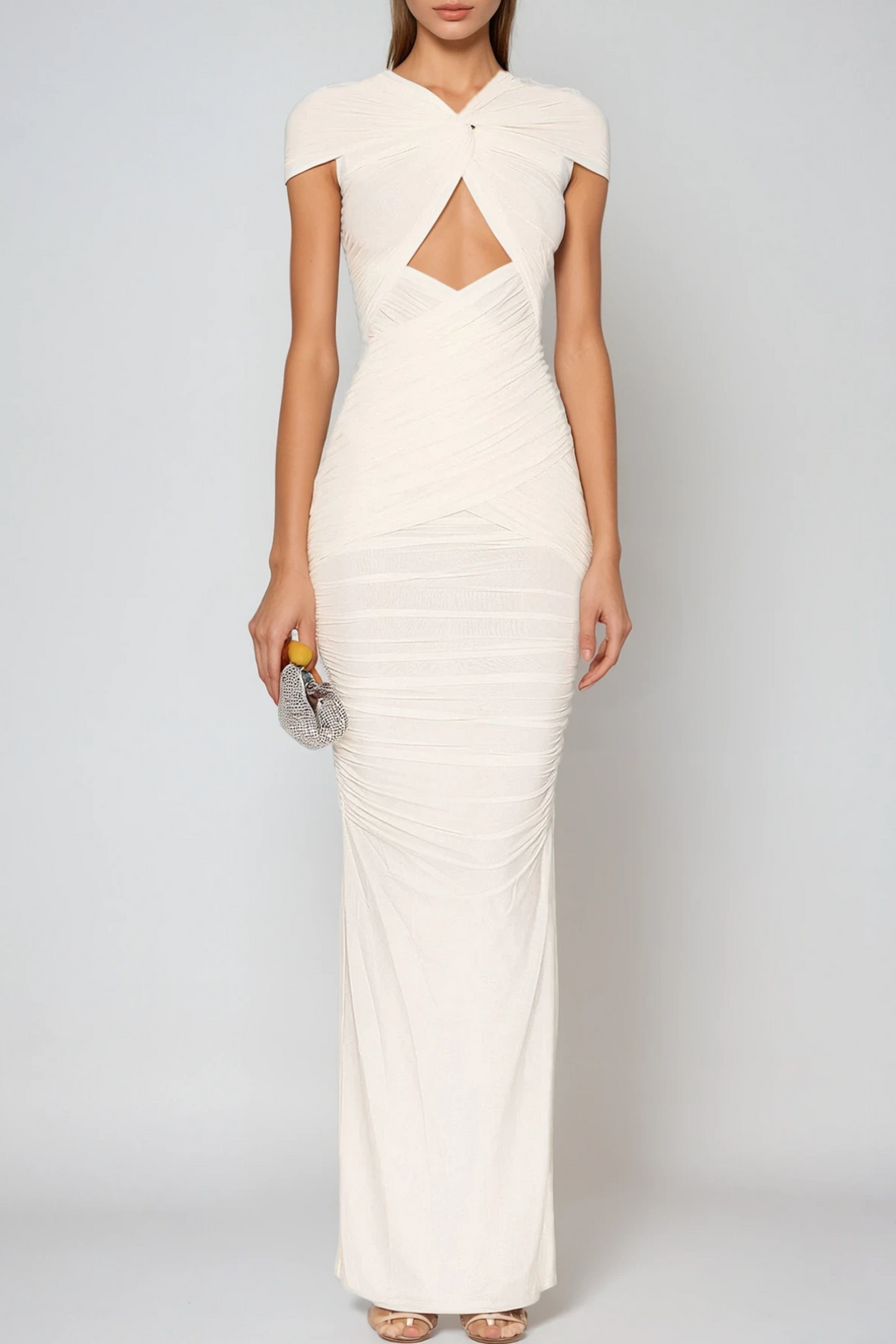 Danai Cutout Ruched Maxi Dress