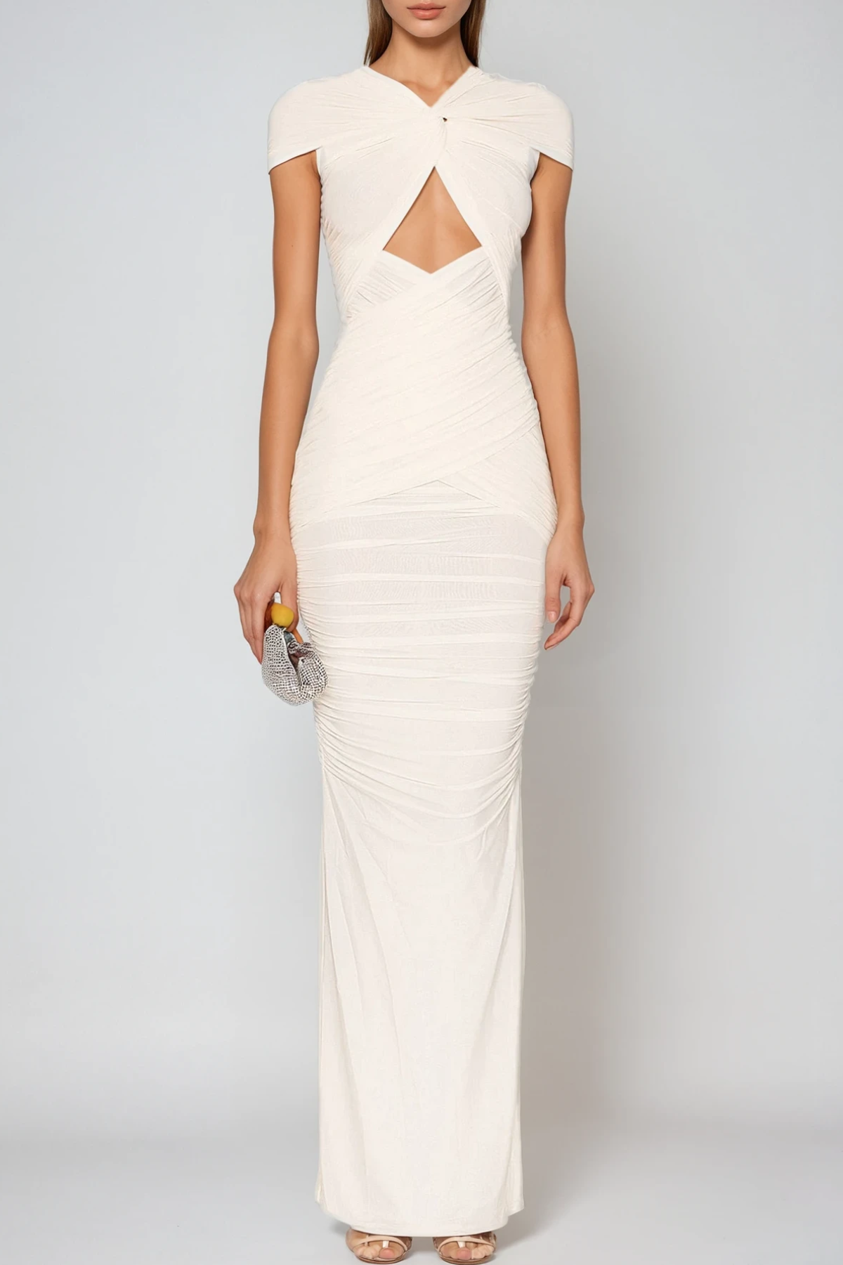 Danai Cutout Ruched Maxi Dress