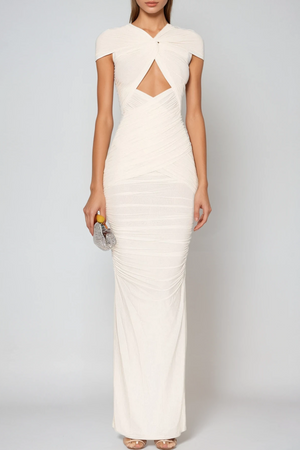 Danai Cutout Ruched Maxi Dress