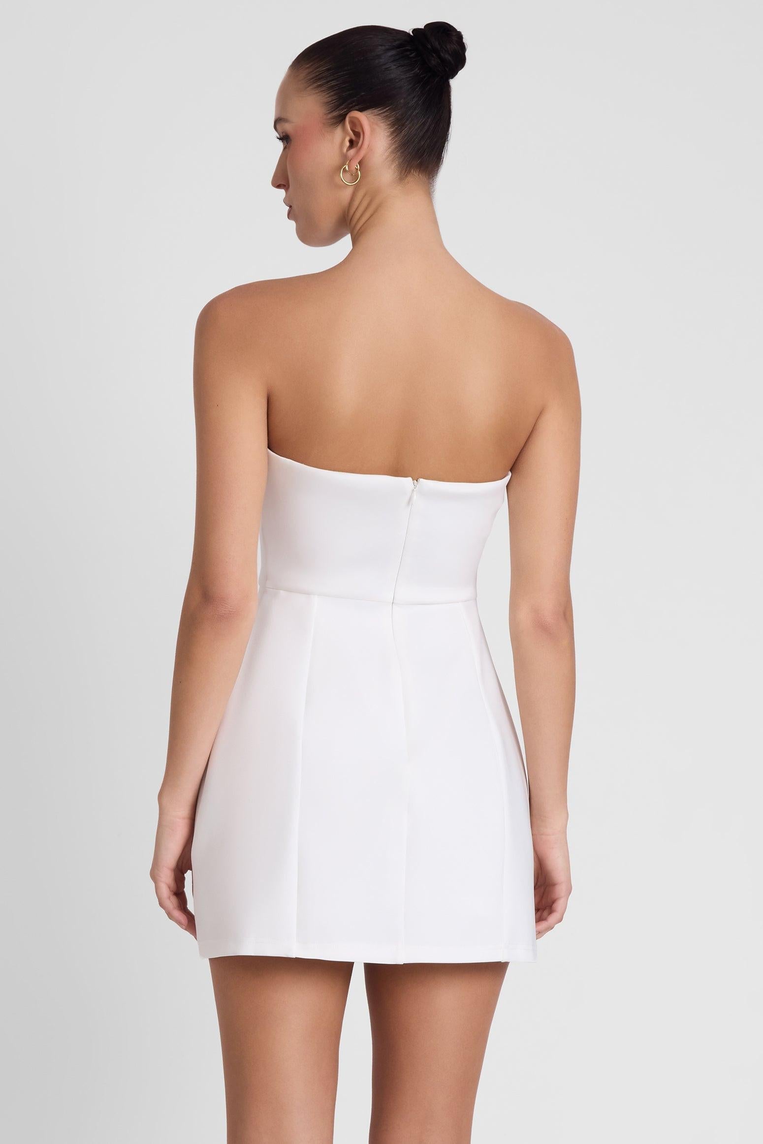 Eres Strapless Bustier Mini Dress - White