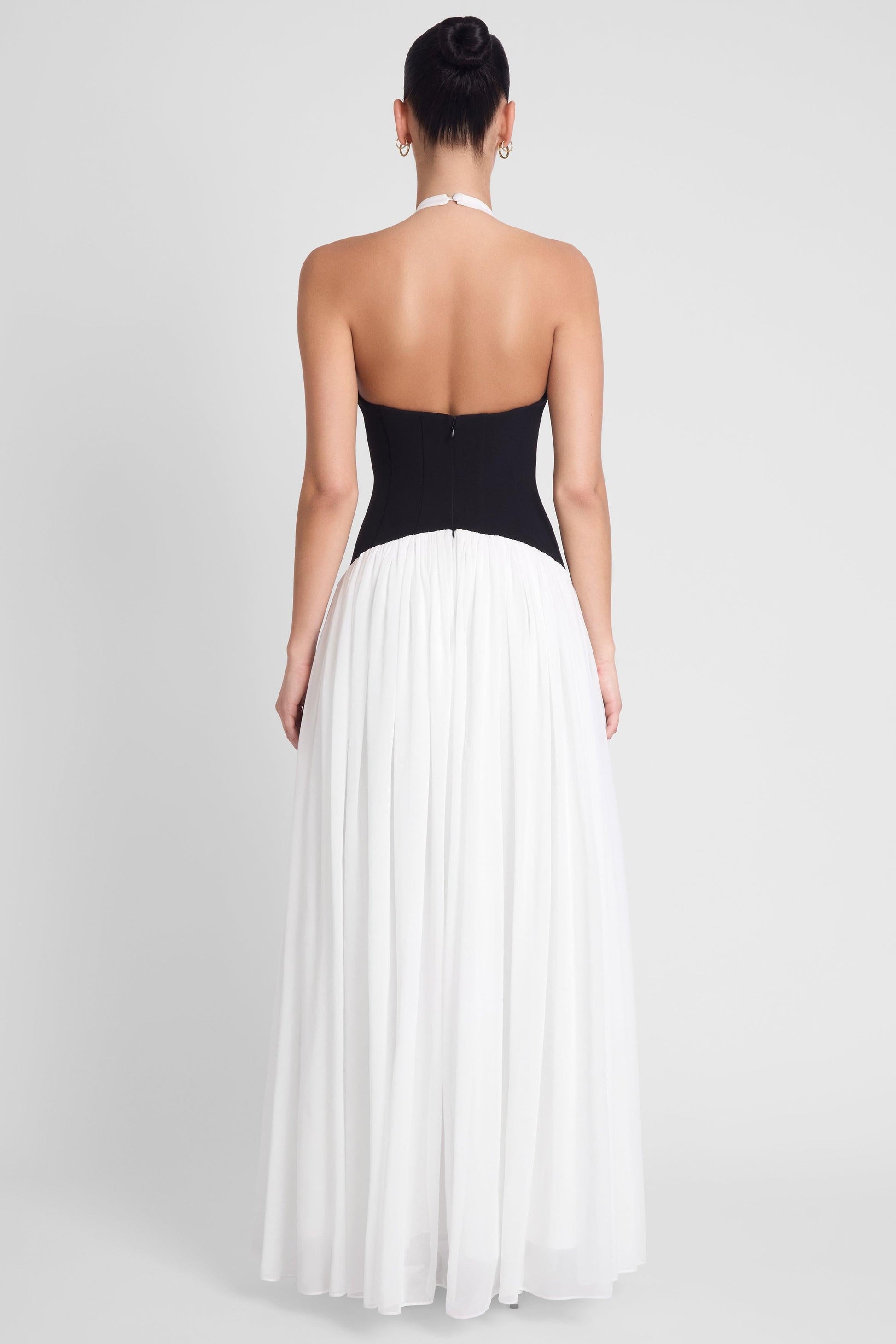 Harlowe Contrast Corset Maxi Dress - White
