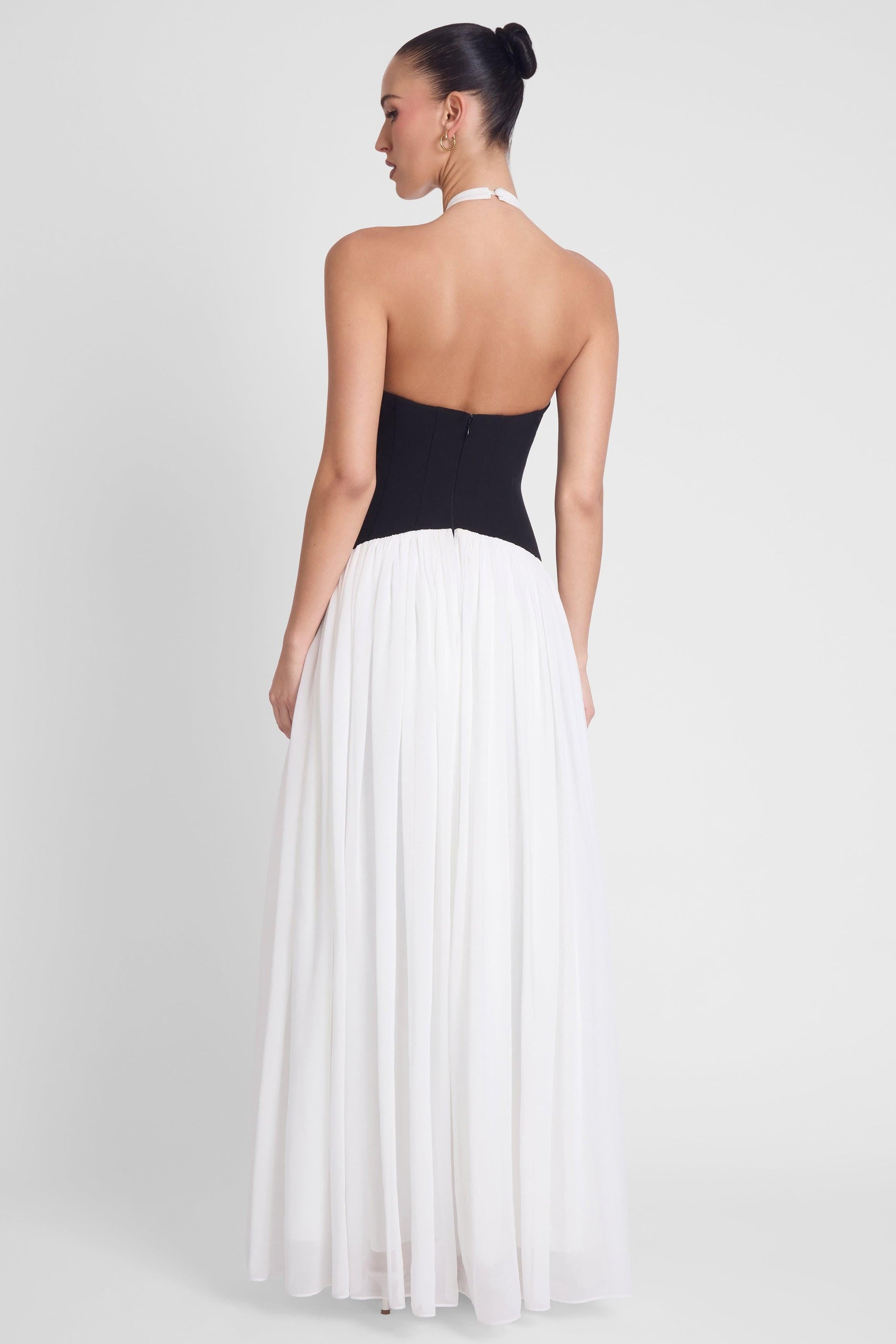Harlowe Contrast Corset Maxi Dress - White
