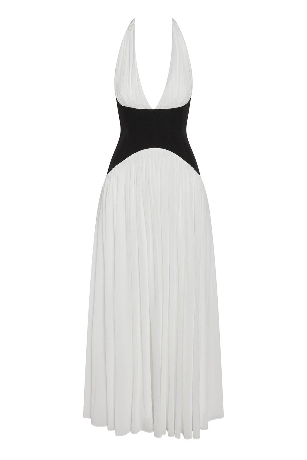 Harlowe Contrast Corset Maxi Dress - White