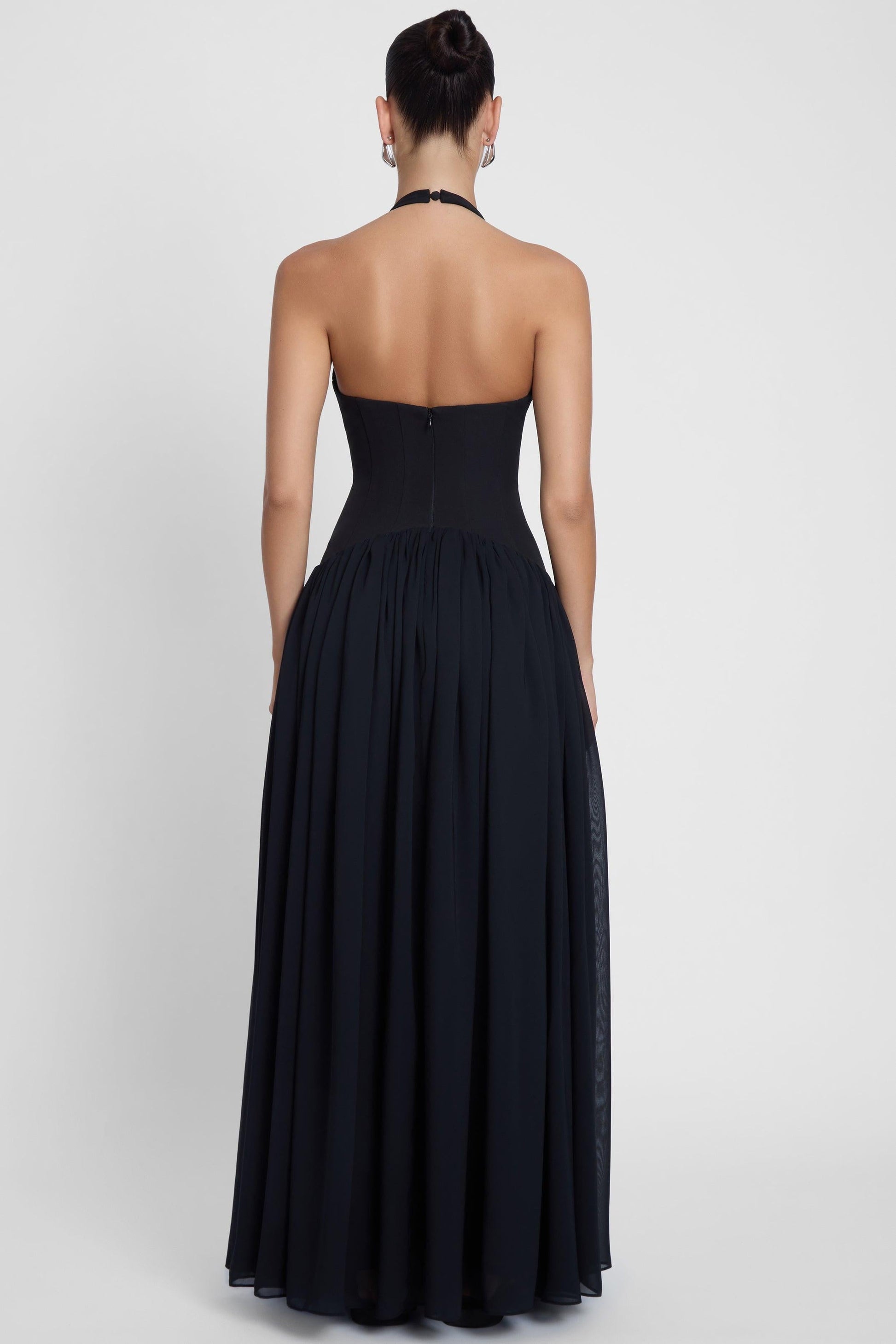 Harlowe Corset Maxi Dress - Black