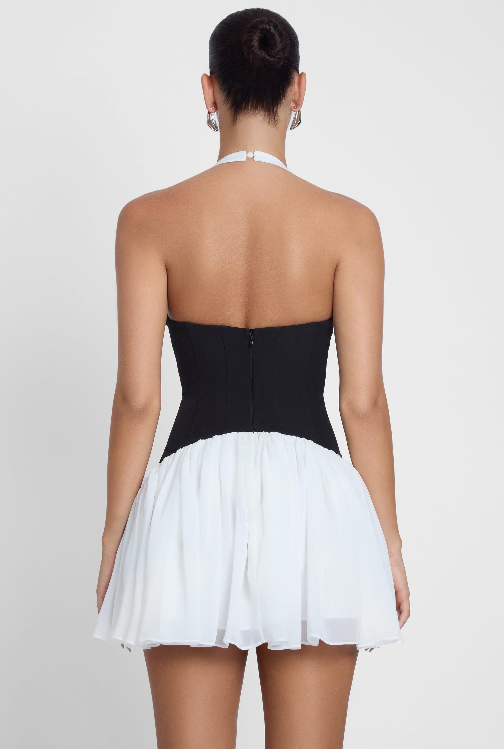 Harper Contrast Corset Mini Dress - White