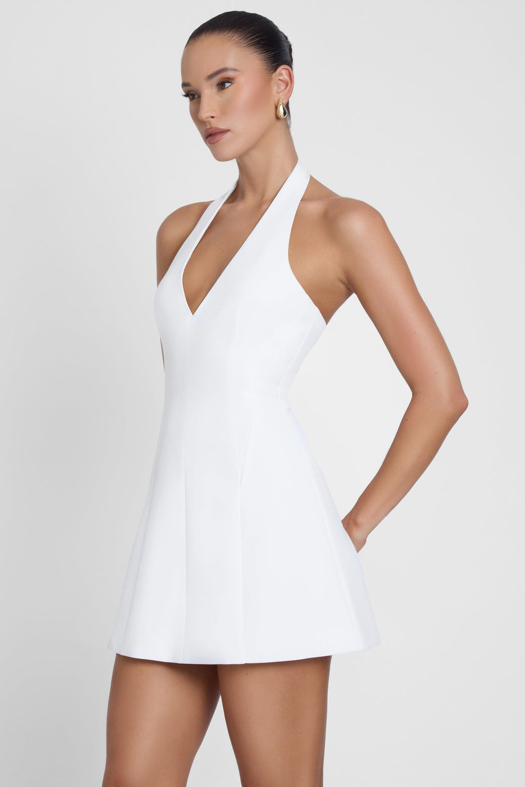 Hera Halter Mini Dress - White