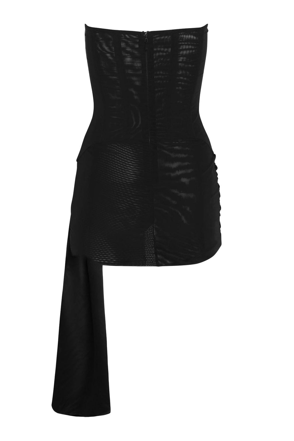 Mira Mesh Corset Dress - Black