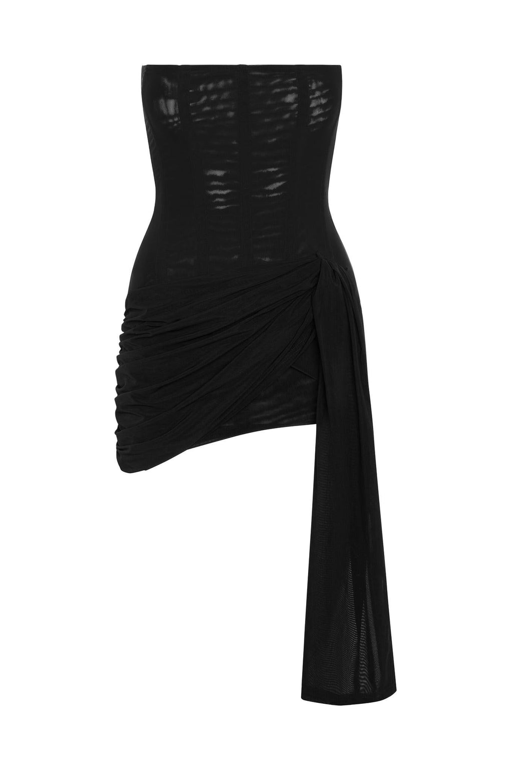 Mira Mesh Corset Dress - Black