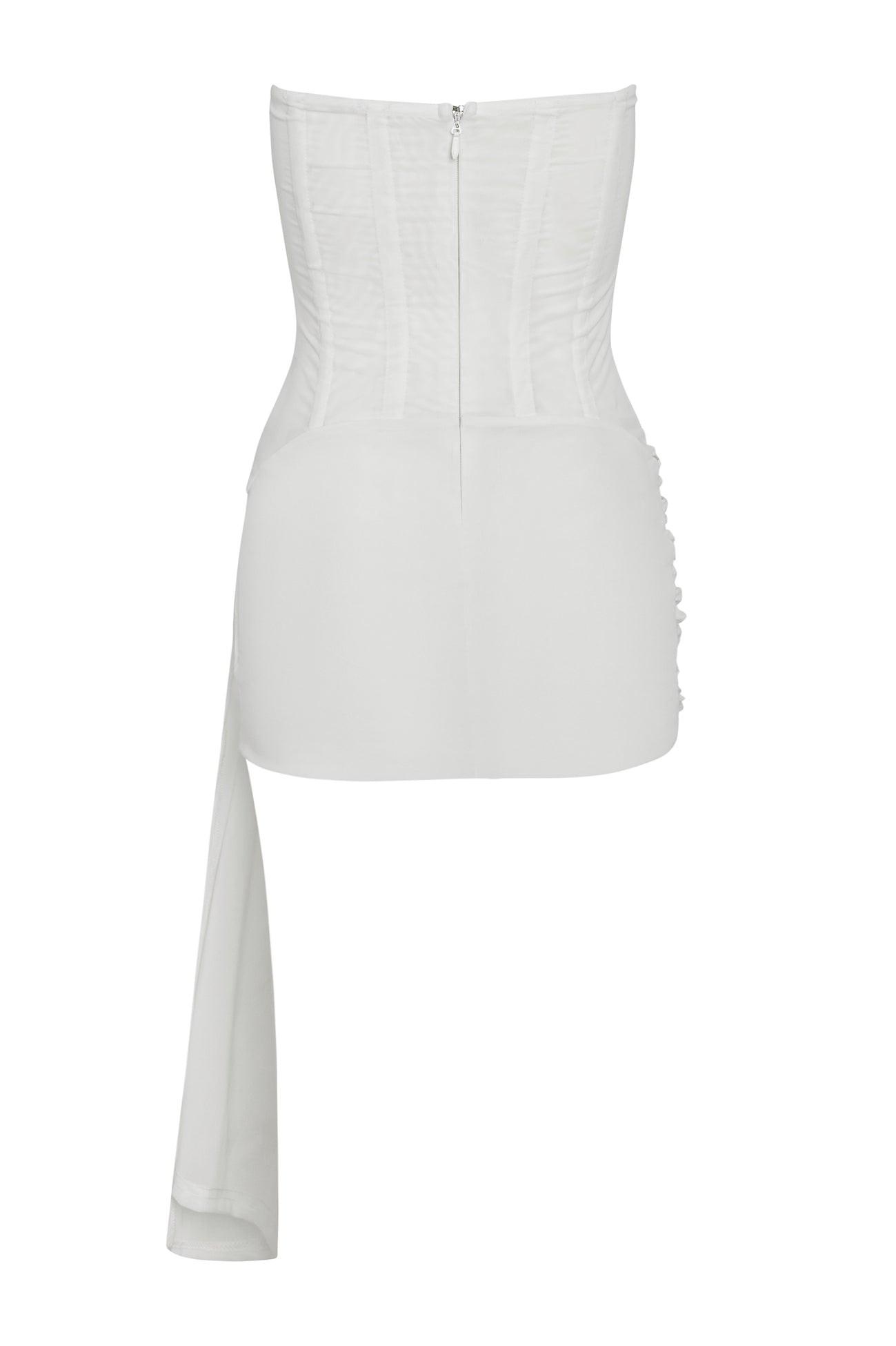Mira Mesh Corset Dress - White