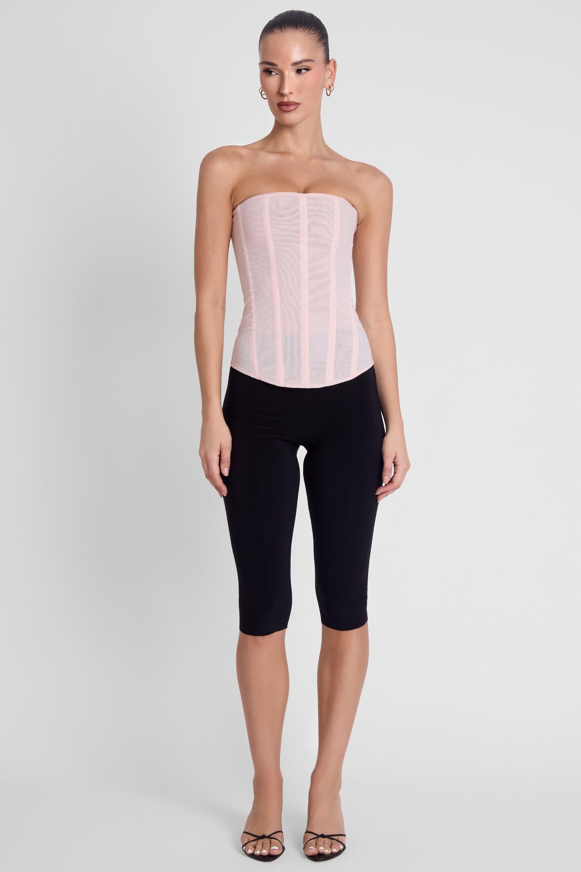 Muse Mesh Corset Top - Pink