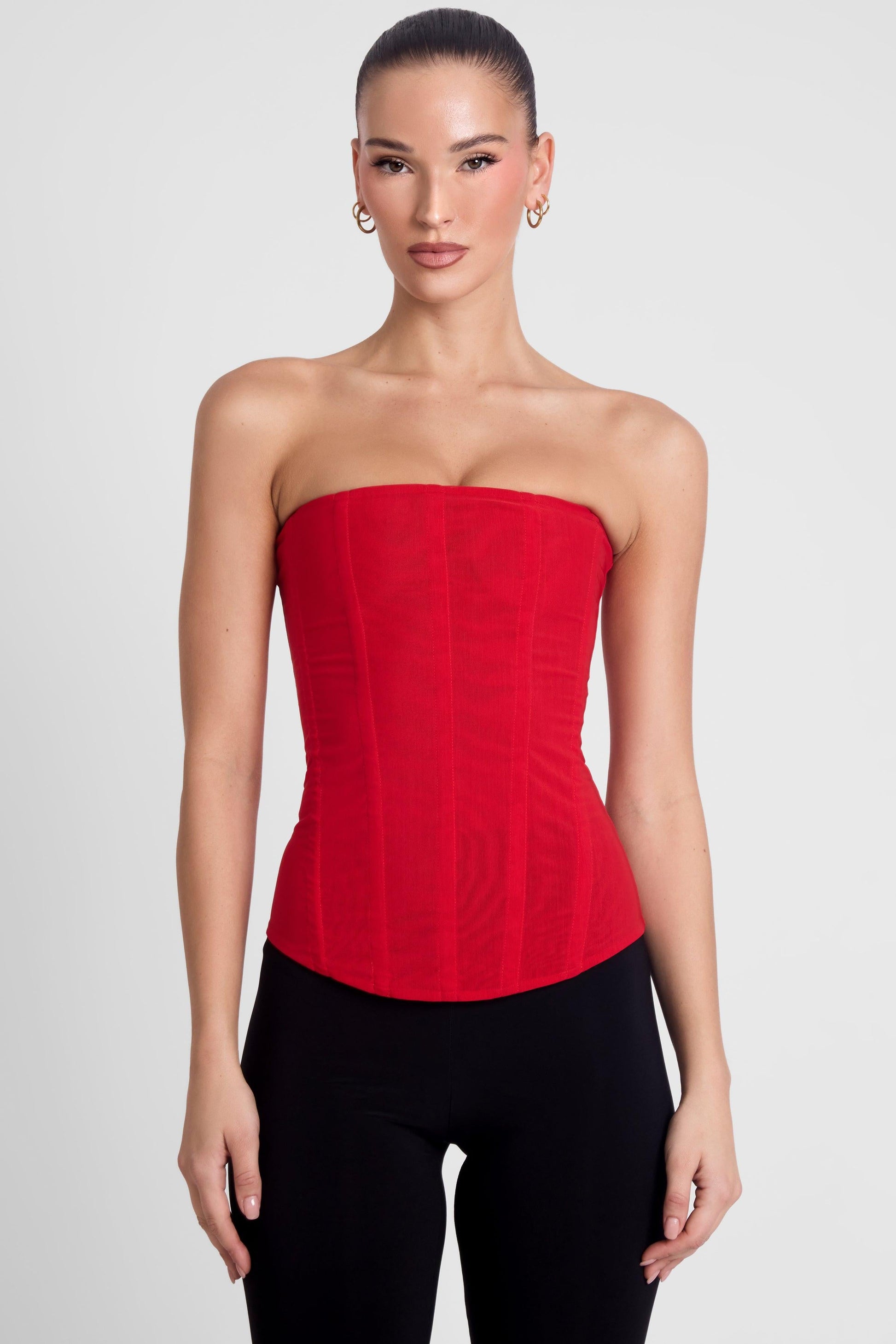 Muse Mesh Corset Top - Red