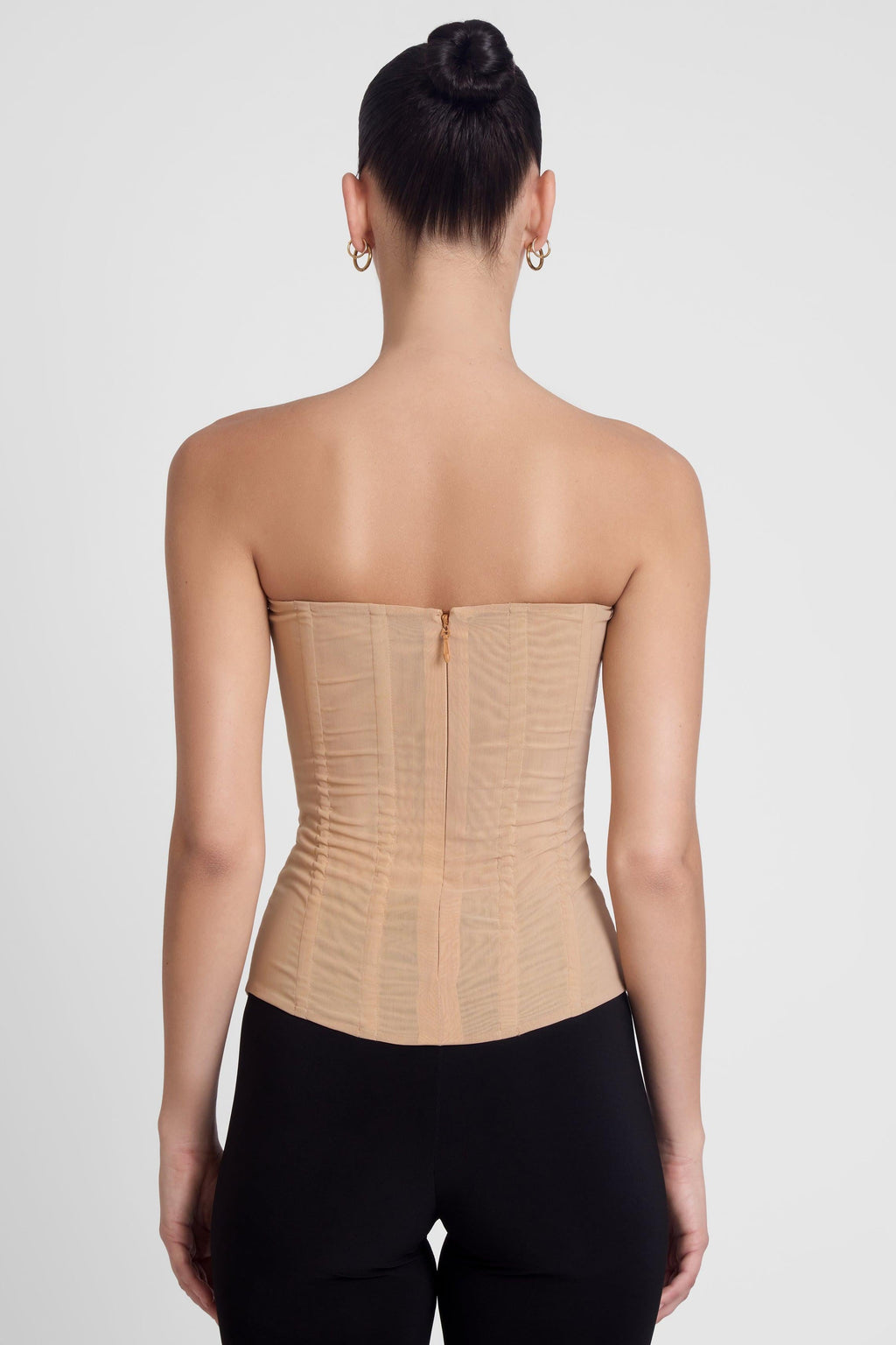 Muse Mesh Corset Top - Tan