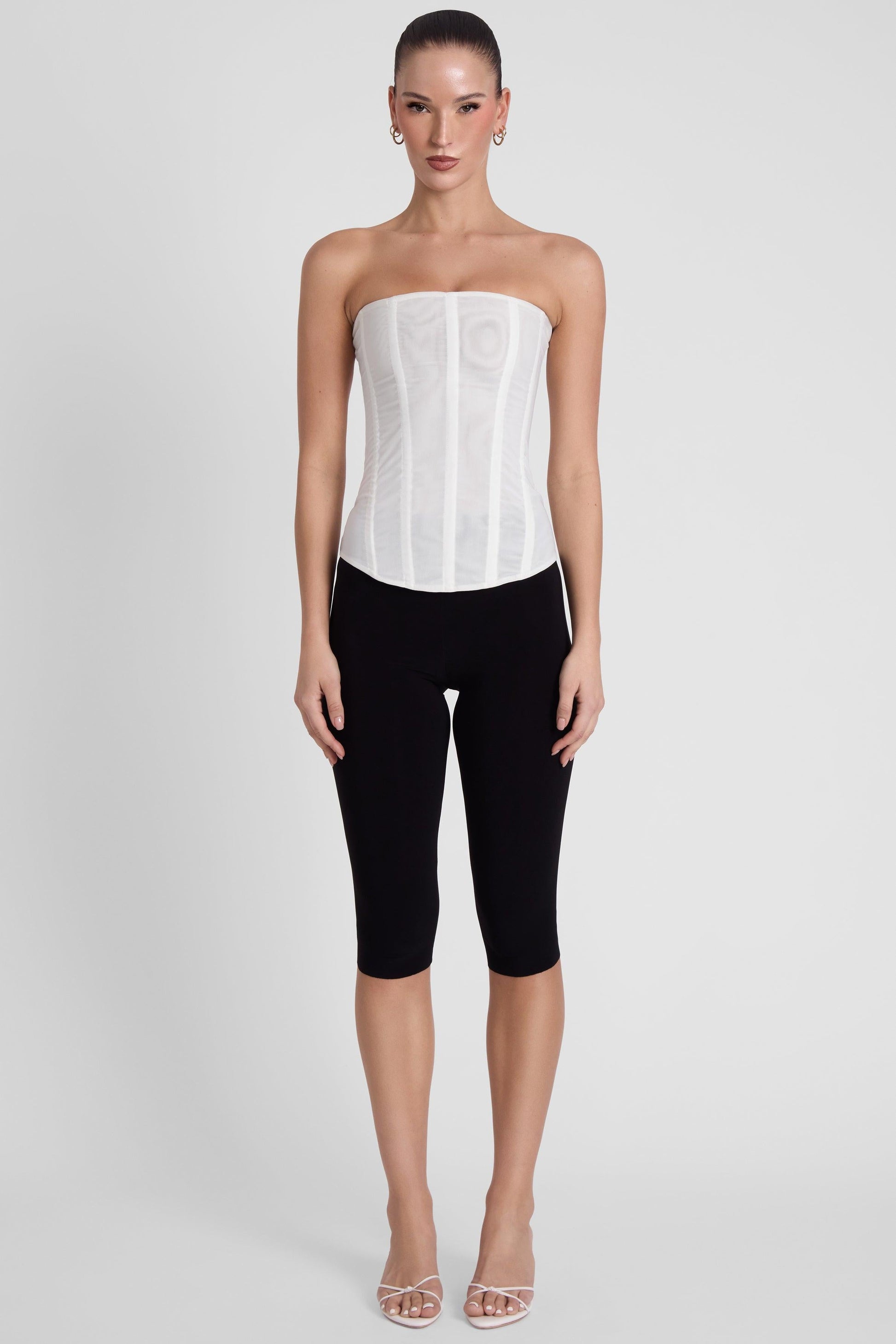 Muse Mesh Corset Top - White