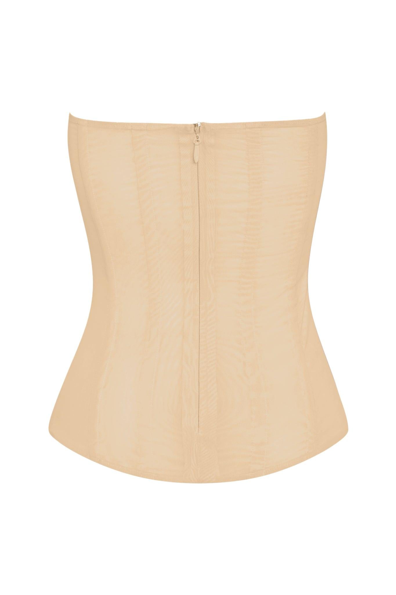 Muse Mesh Corset Top - Tan