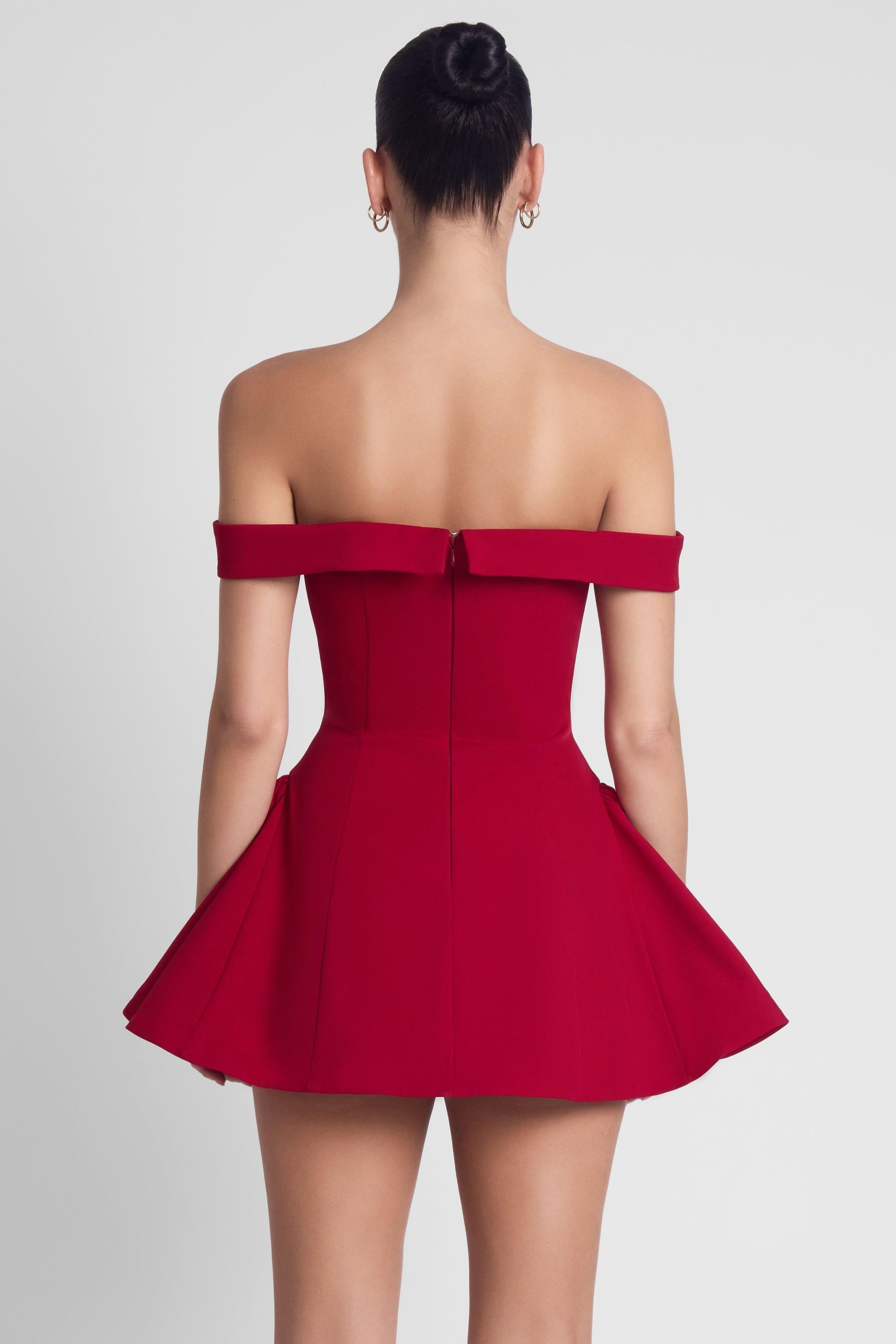 Raquel Babydoll Corset Mini Dress - Red