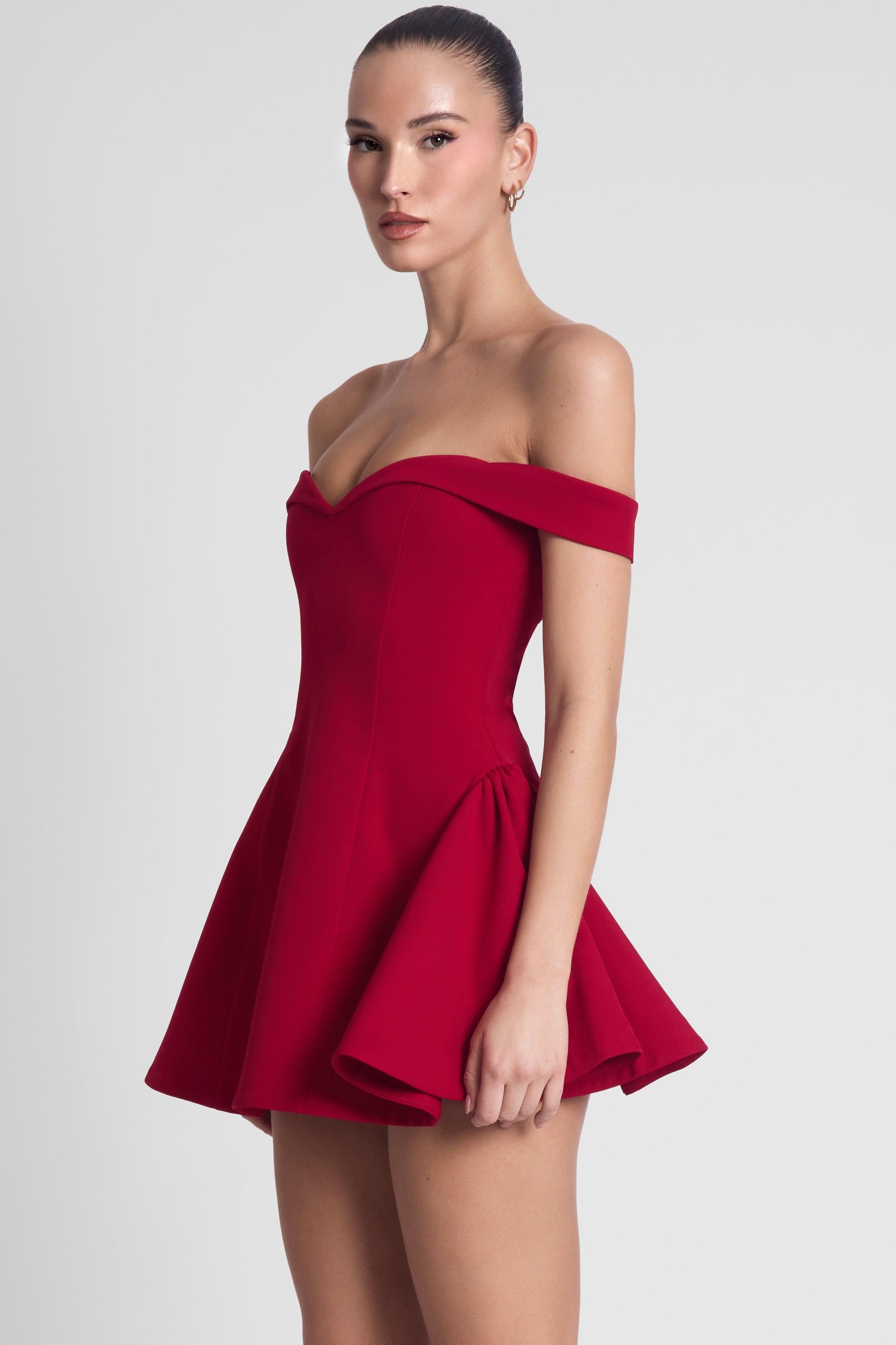 Raquel Babydoll Corset Mini Dress - Red