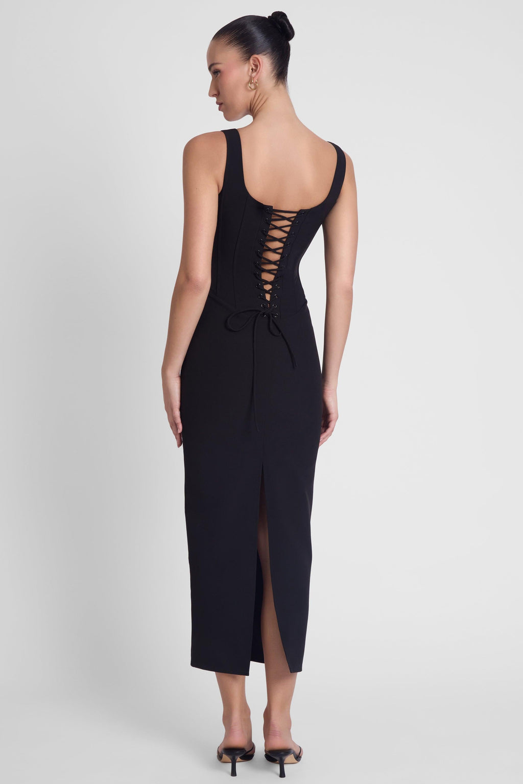 Sancia Corset Midi Dress - Black