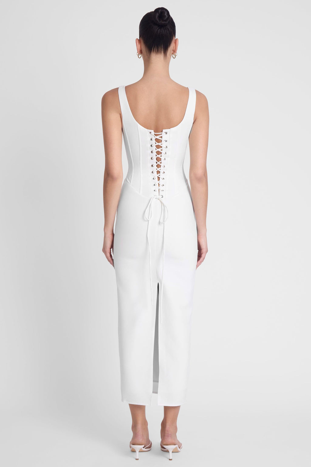 Sancia Corset Midi Dress - White