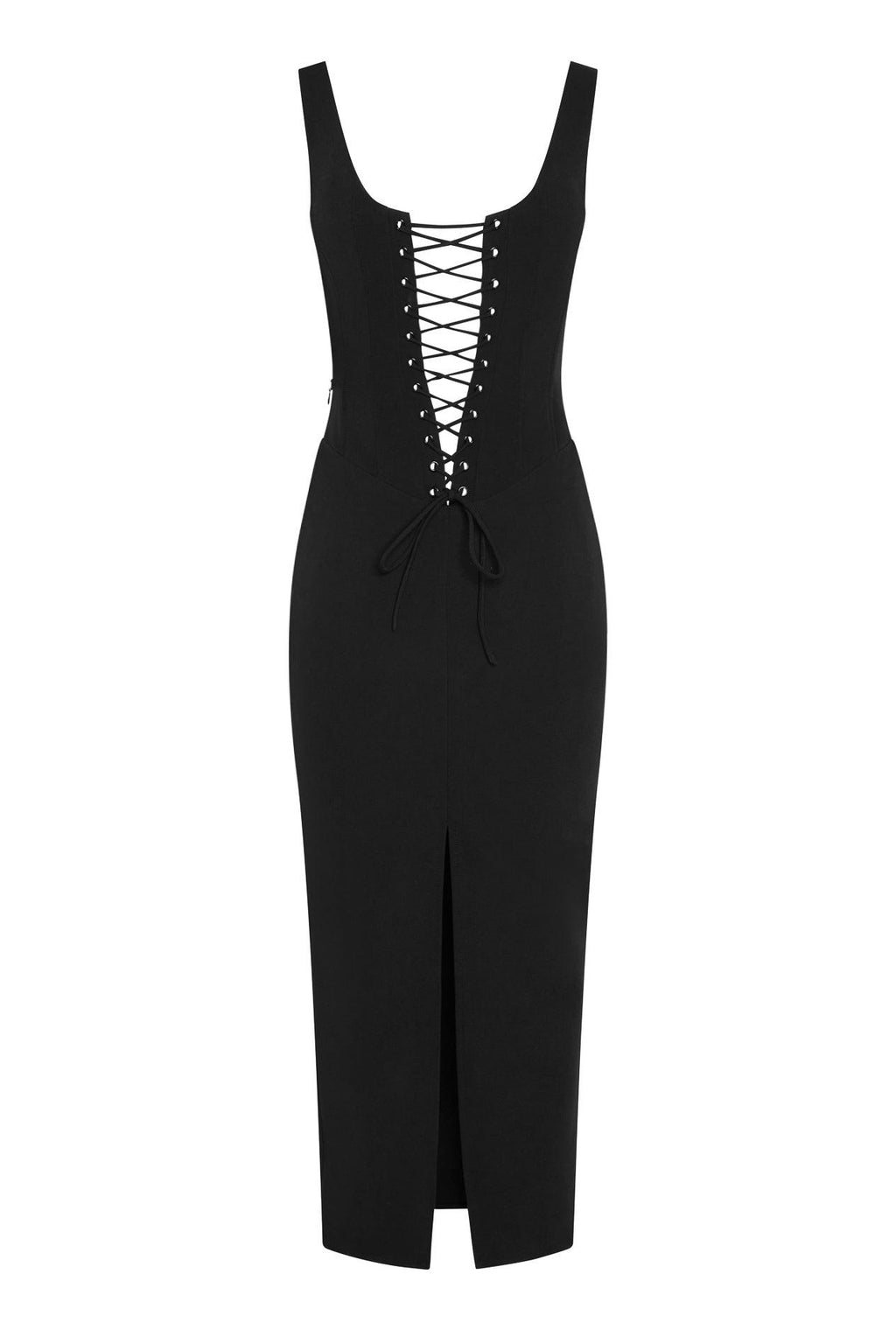 Sancia Corset Midi Dress - Black
