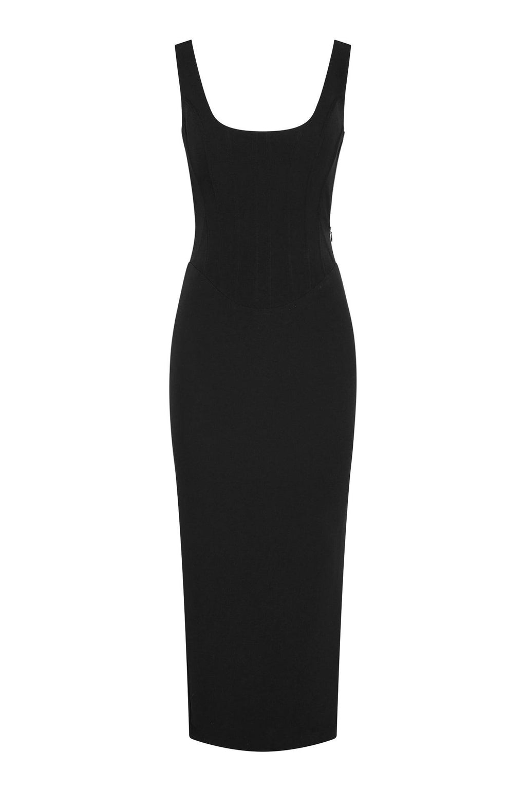 Sancia Corset Midi Dress - Black
