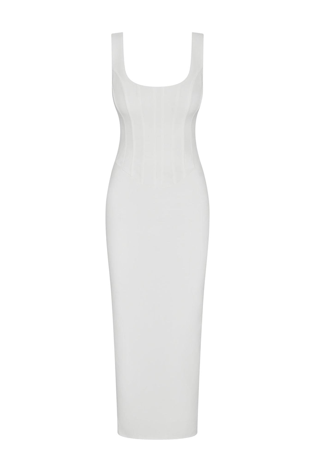 Sancia Corset Midi Dress - White