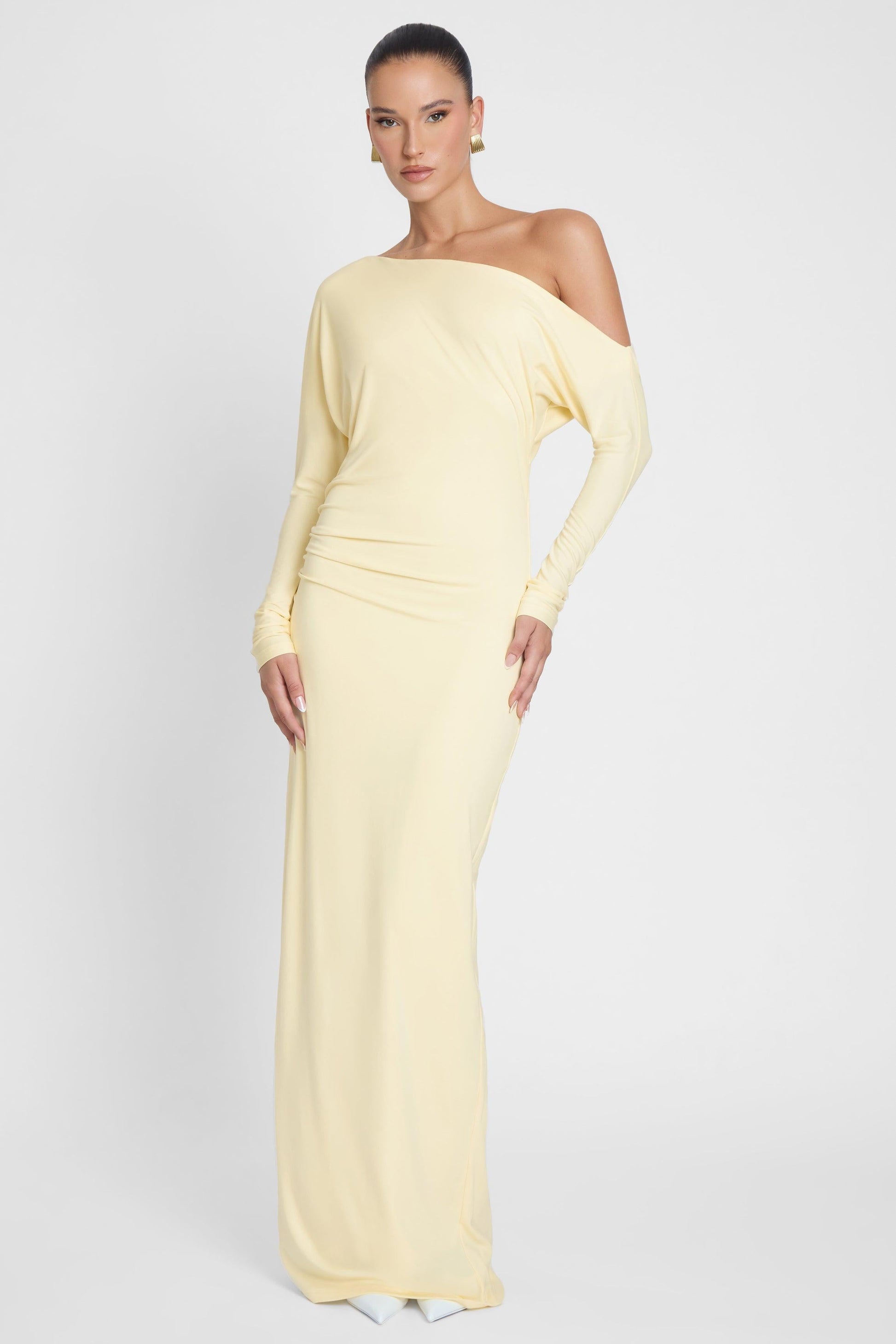 Sola Slouchy Jersey Maxi Dress - Yellow