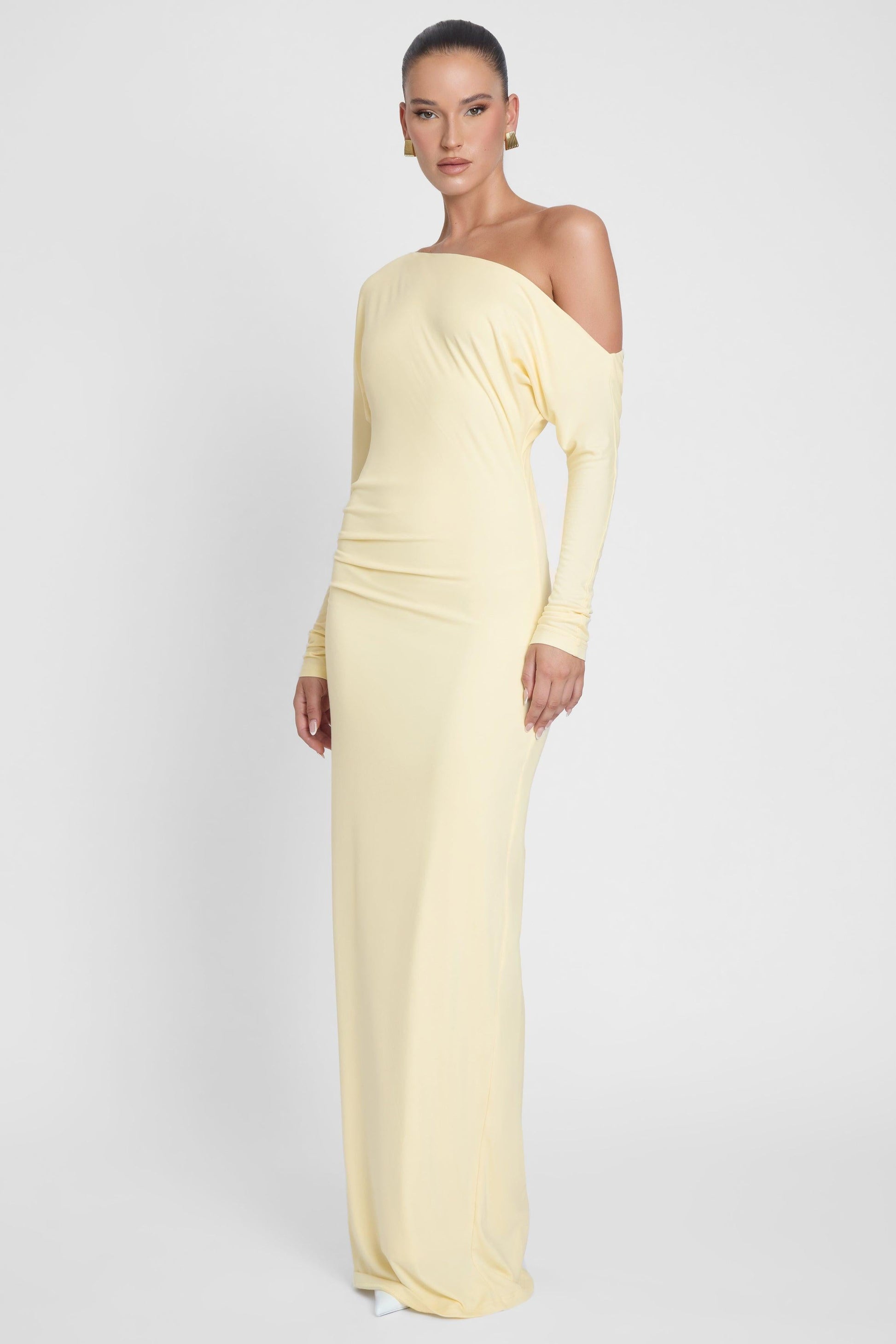 Sola Slouchy Jersey Maxi Dress - Yellow