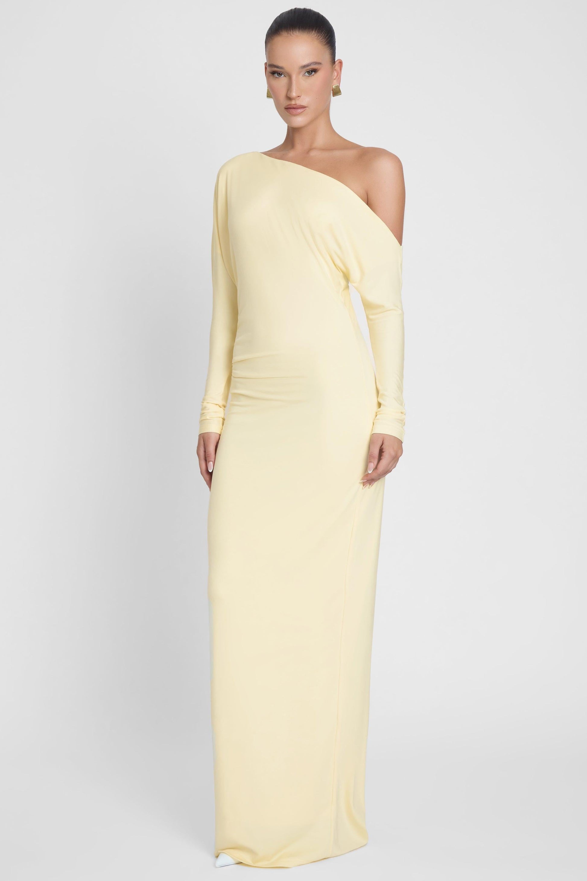 Sola Slouchy Jersey Maxi Dress - Yellow
