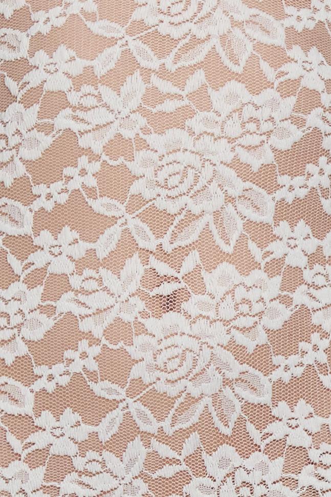Soleil Scalloped Lace Midi Dress - White