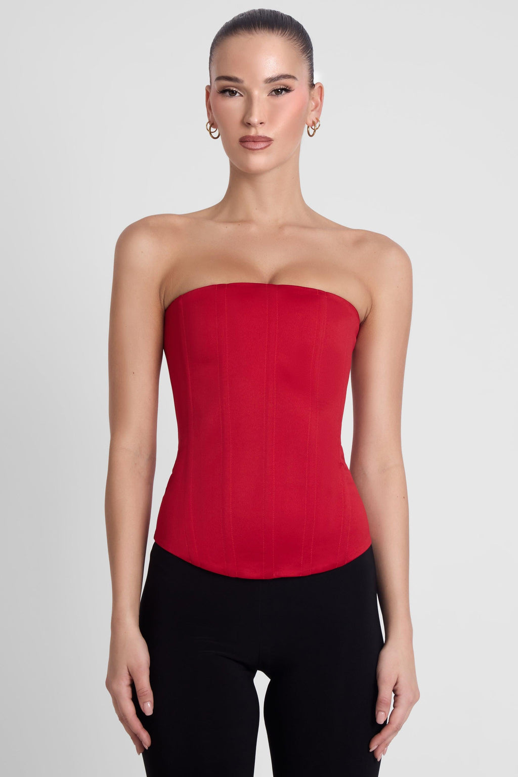 Sphynx Satin Corset Top - Red