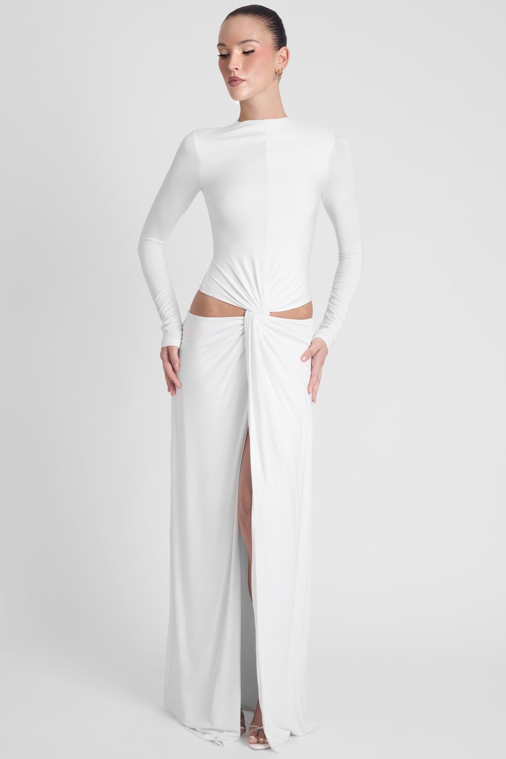 Vacanza Drape Gown - White