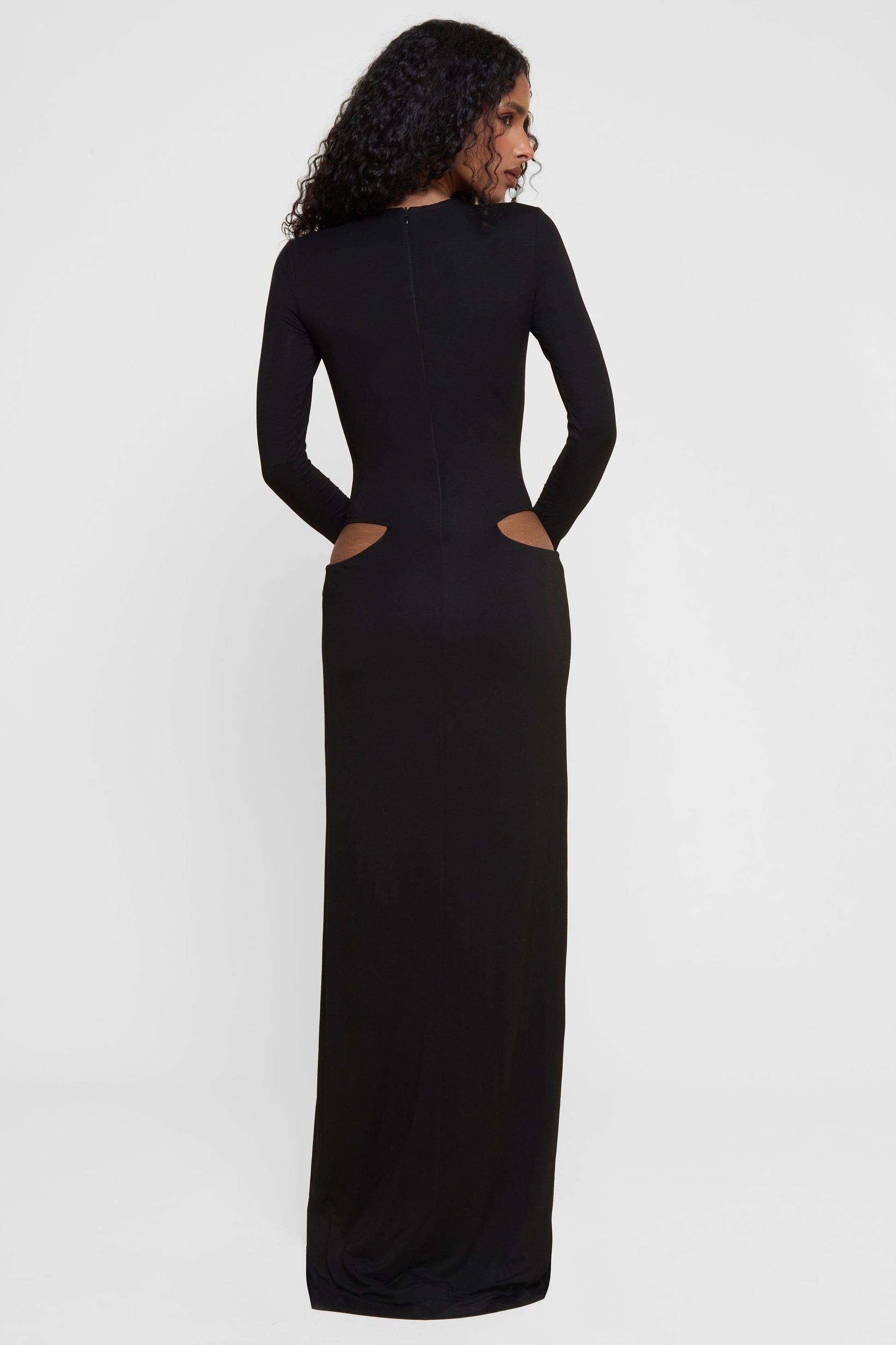 Vacanza Drape Gown - Black