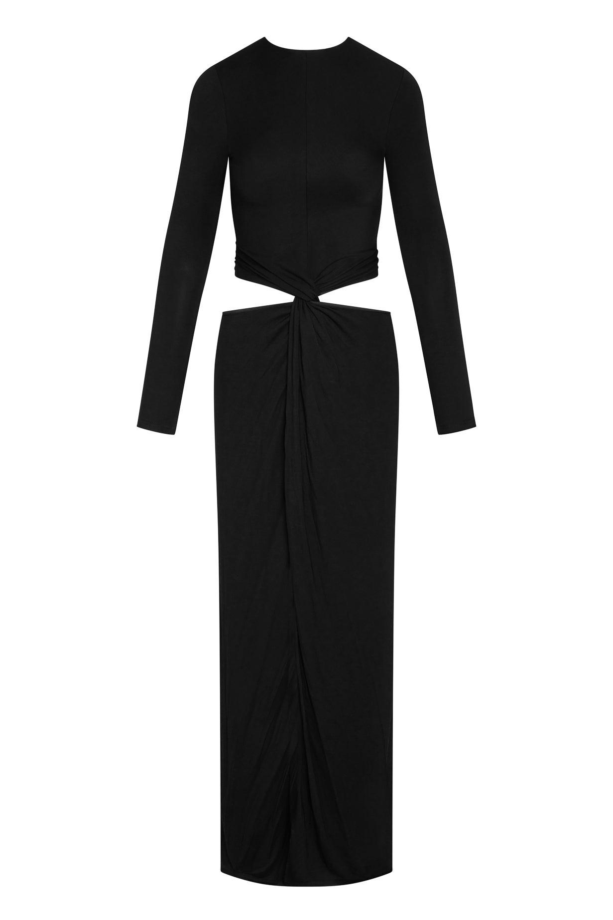 Vacanza Drape Gown - Black